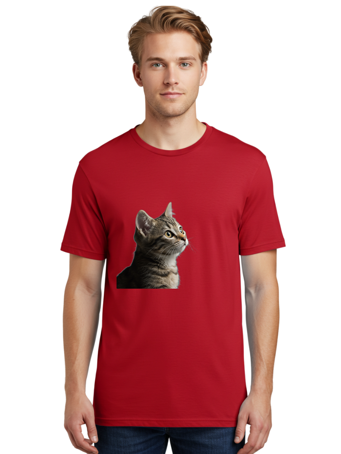 Cat-Looking-Up Men'S Graphic Tee, 100% Cotton, Comfortable Casual Summer Wear, Machine Washable, Vintage Camera, Old Camera, Antique Camera, Black Camera, Classic Photography, Photography Equipment, Nostalgic Device, Film Camera, Camera Art Bai633 23