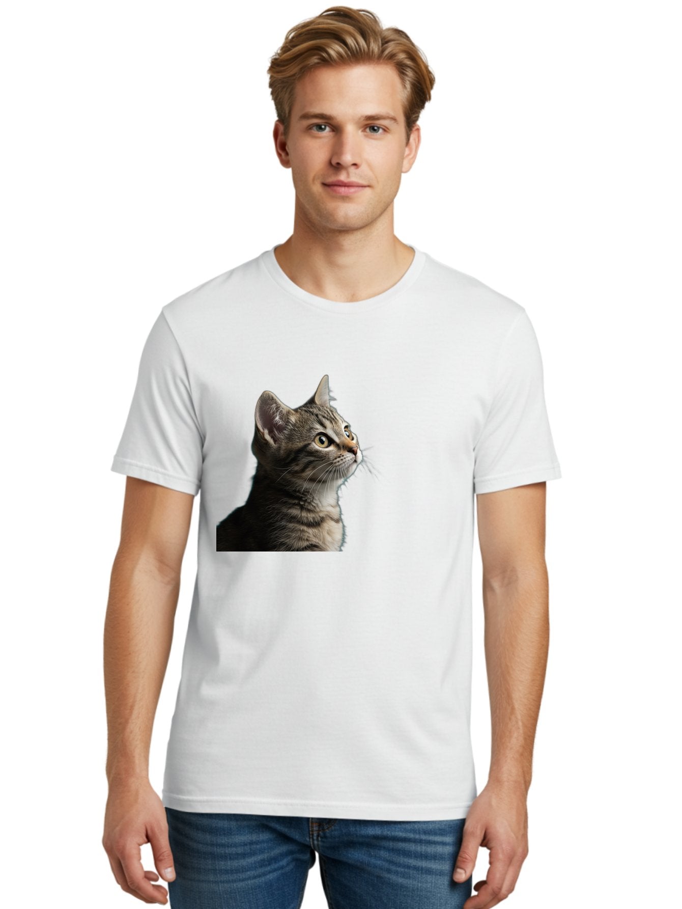 Cat-Looking-Up Men'S Graphic Tee, 100% Cotton, Comfortable Casual Summer Wear, Machine Washable, Vintage Camera, Old Camera, Antique Camera, Black Camera, Classic Photography, Photography Equipment, Nostalgic Device, Film Camera, Camera Art Bai633 29