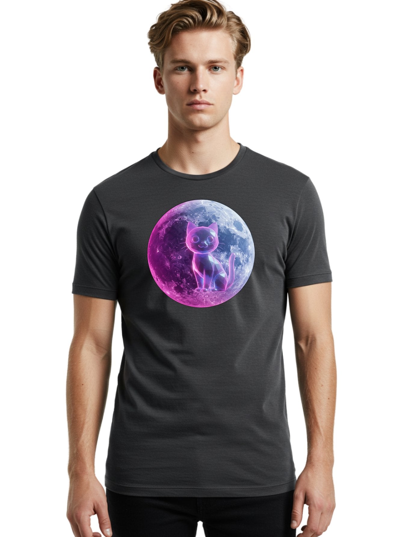 Cat-On-The-Moon-1 Men'S Graphic Tee, 100% Cotton, Comfortable Casual Summer Wear, Machine Washable, Vintage Camera, Old Camera, Antique Camera, Black Camera, Classic Photography, Photography Equipment, Nostalgic Device, Film Camera, Camera Art Bai638 21