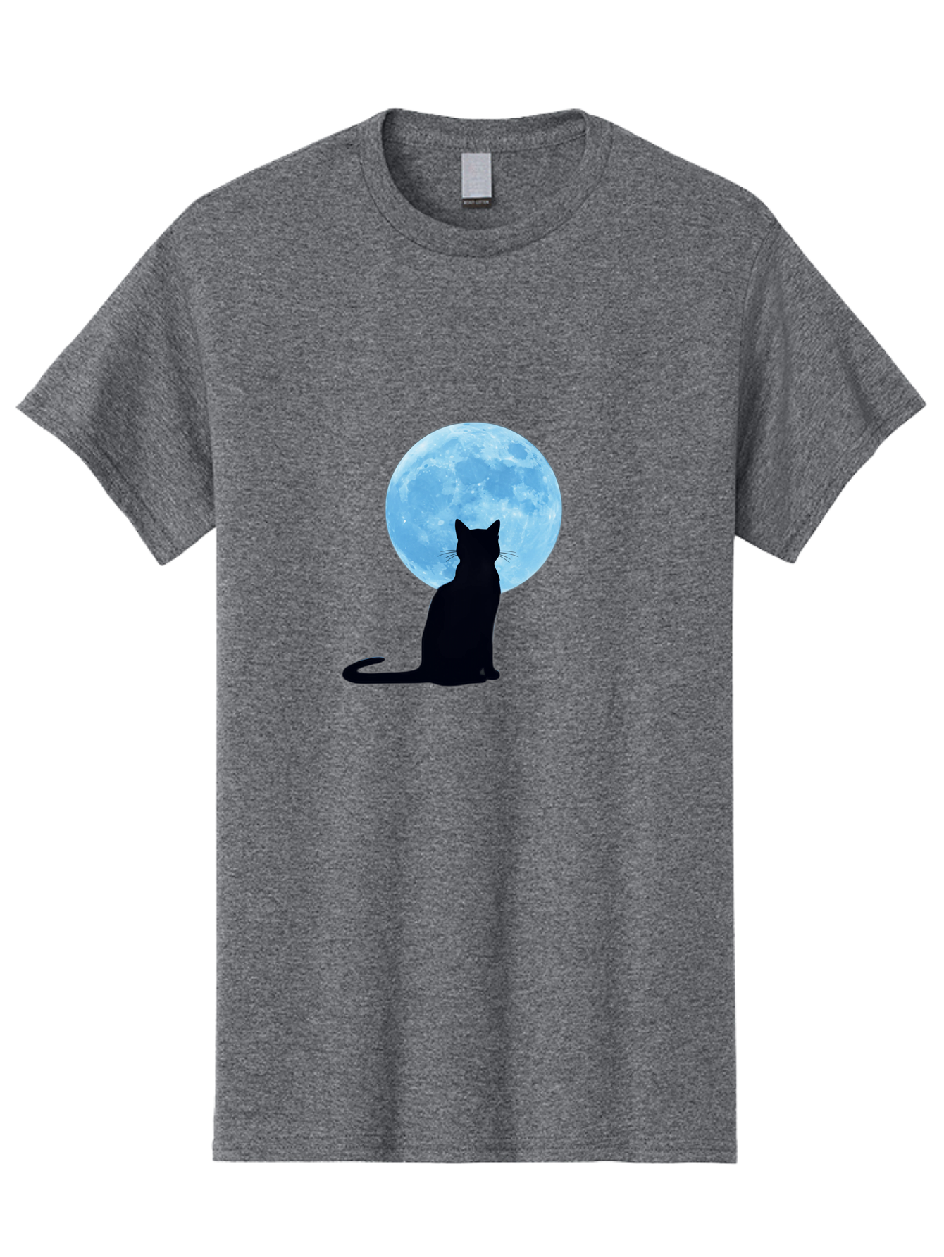 Cat-Silhouette-Full-Moon Men'S Graphic Tee, 100% Cotton, Comfortable Casual Summer Wear, Machine Washable, Vintage Camera, Old Camera, Antique Camera, Black Camera, Classic Photography, Photography Equipment, Nostalgic Device, Film Camera, Bai640