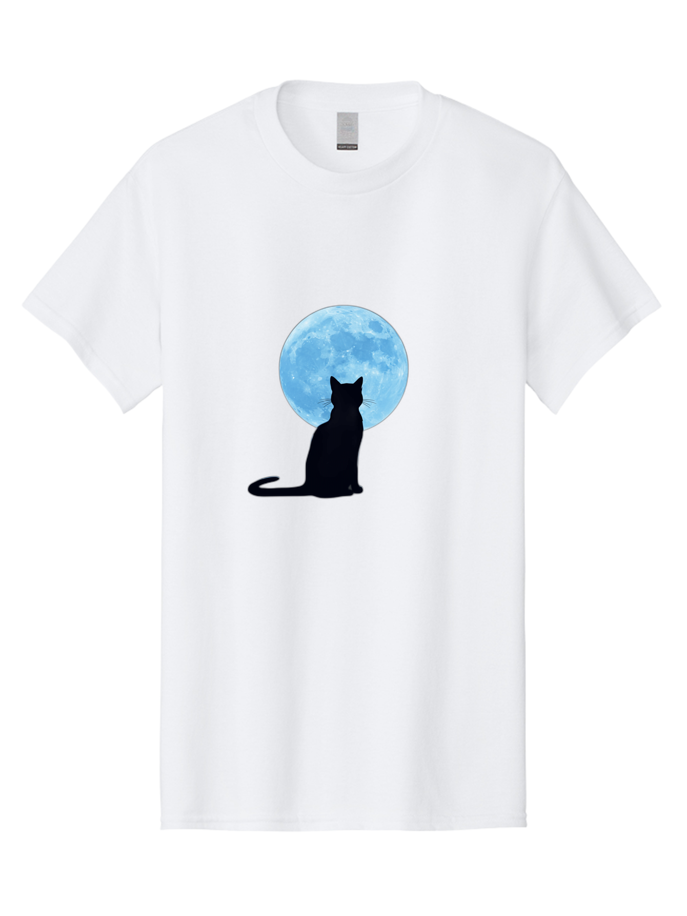 Cat-Silhouette-Full-Moon Men'S Graphic Tee, 100% Cotton, Comfortable Casual Summer Wear, Machine Washable, Vintage Camera, Old Camera, Antique Camera, Black Camera, Classic Photography, Photography Equipment, Nostalgic Device, Film Camera, Bai640