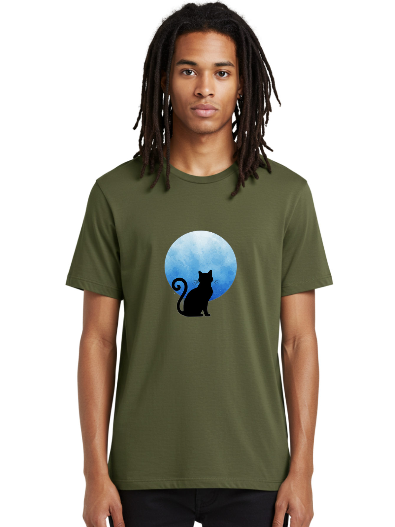 Cat-Silhouette-Moon-1 Men'S Graphic Tee, 100% Cotton, Comfortable Casual Summer Wear, Machine Washable, Vintage Camera, Old Camera, Antique Camera, Black Camera, Classic Photography, Photography Equipment, Nostalgic Device, Film Camera, Bai641 24