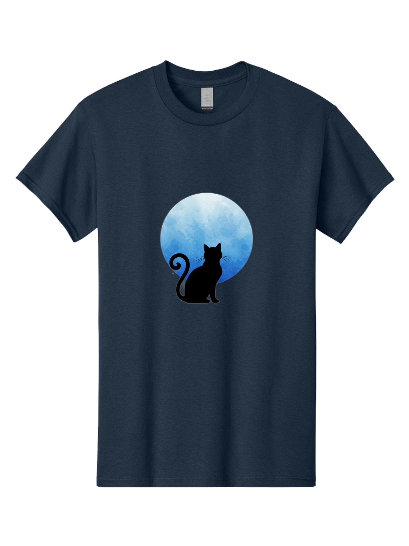 Cat-Silhouette-Moon-1 Men'S Graphic Tee, 100% Cotton, Comfortable Casual Summer Wear, Machine Washable, Vintage Camera, Old Camera, Antique Camera, Black Camera, Classic Photography, Photography Equipment, Nostalgic Device, Film Camera, Bai641