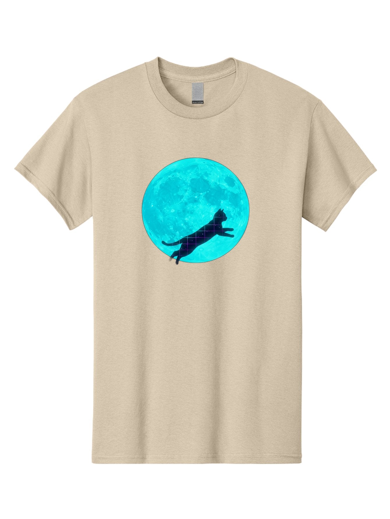 Cat-Silhouette-On-Moon Men'S Graphic Tee, 100% Cotton, Comfortable Casual Summer Wear, Machine Washable, Vintage Camera, Old Camera, Antique Camera, Black Camera, Classic Photography, Photography Equipment, Nostalgic Device, Film Camera, Bai644