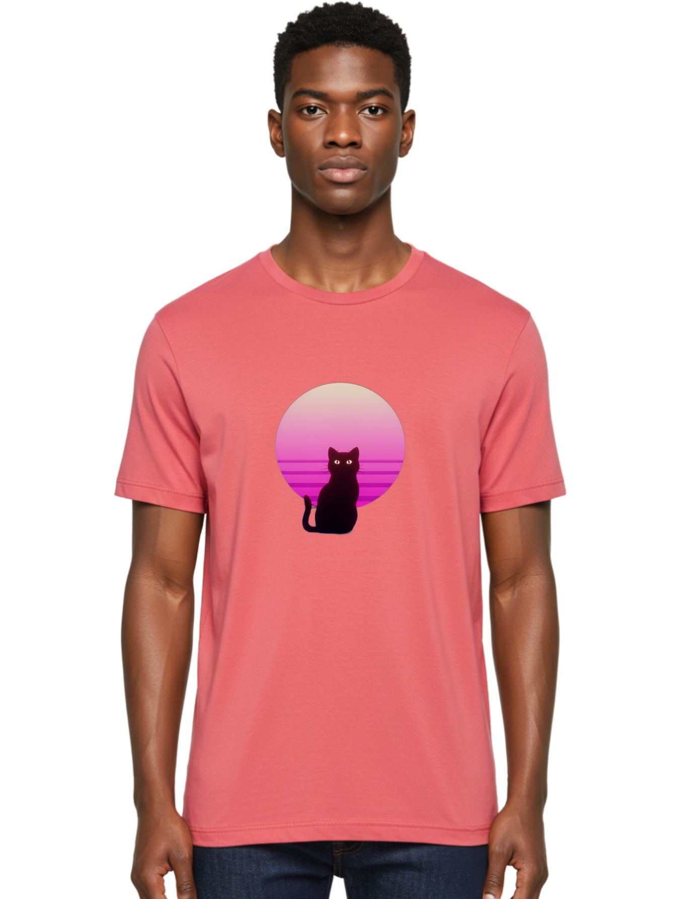 Cat-Silhouette Men'S Graphic Tee, 100% Cotton, Comfortable Casual Summer Wear, Machine Washable, Vintage Camera, Old Camera, Antique Camera, Black Camera, Classic Photography, Photography Equipment, Nostalgic Device, Film Camera, Camera Art Bai645 18