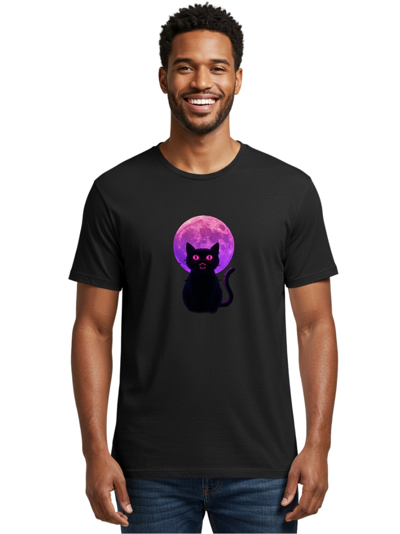 Cat-Under-Purple-Moon Men'S Graphic Tee, 100% Cotton, Comfortable Casual Summer Wear, Machine Washable, Vintage Camera, Old Camera, Antique Camera, Black Camera, Classic Photography, Photography Equipment, Nostalgic Device, Film Camera, Bai647 23