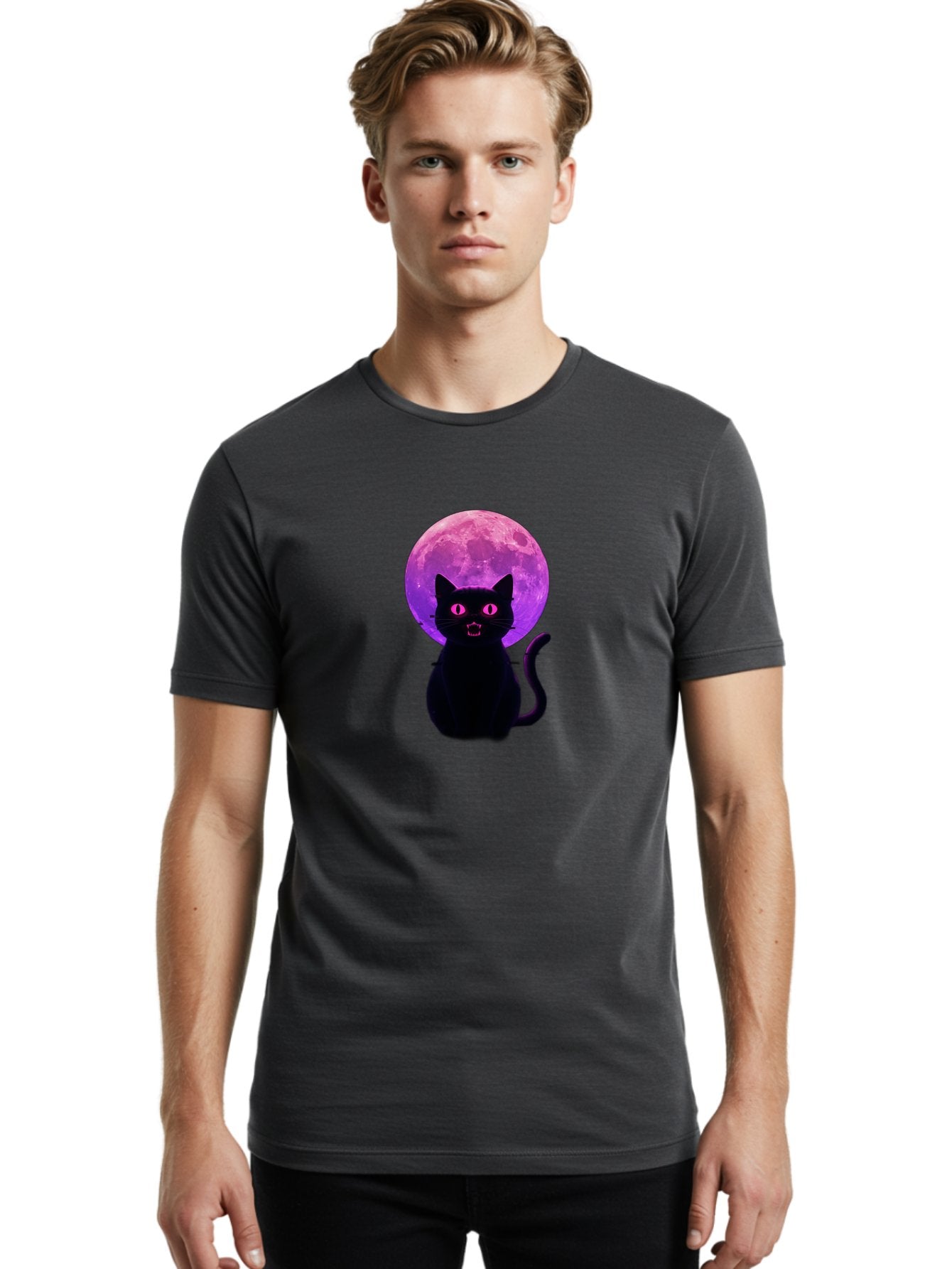 Cat-Under-Purple-Moon Men'S Graphic Tee, 100% Cotton, Comfortable Casual Summer Wear, Machine Washable, Vintage Camera, Old Camera, Antique Camera, Black Camera, Classic Photography, Photography Equipment, Nostalgic Device, Film Camera, Bai647 20