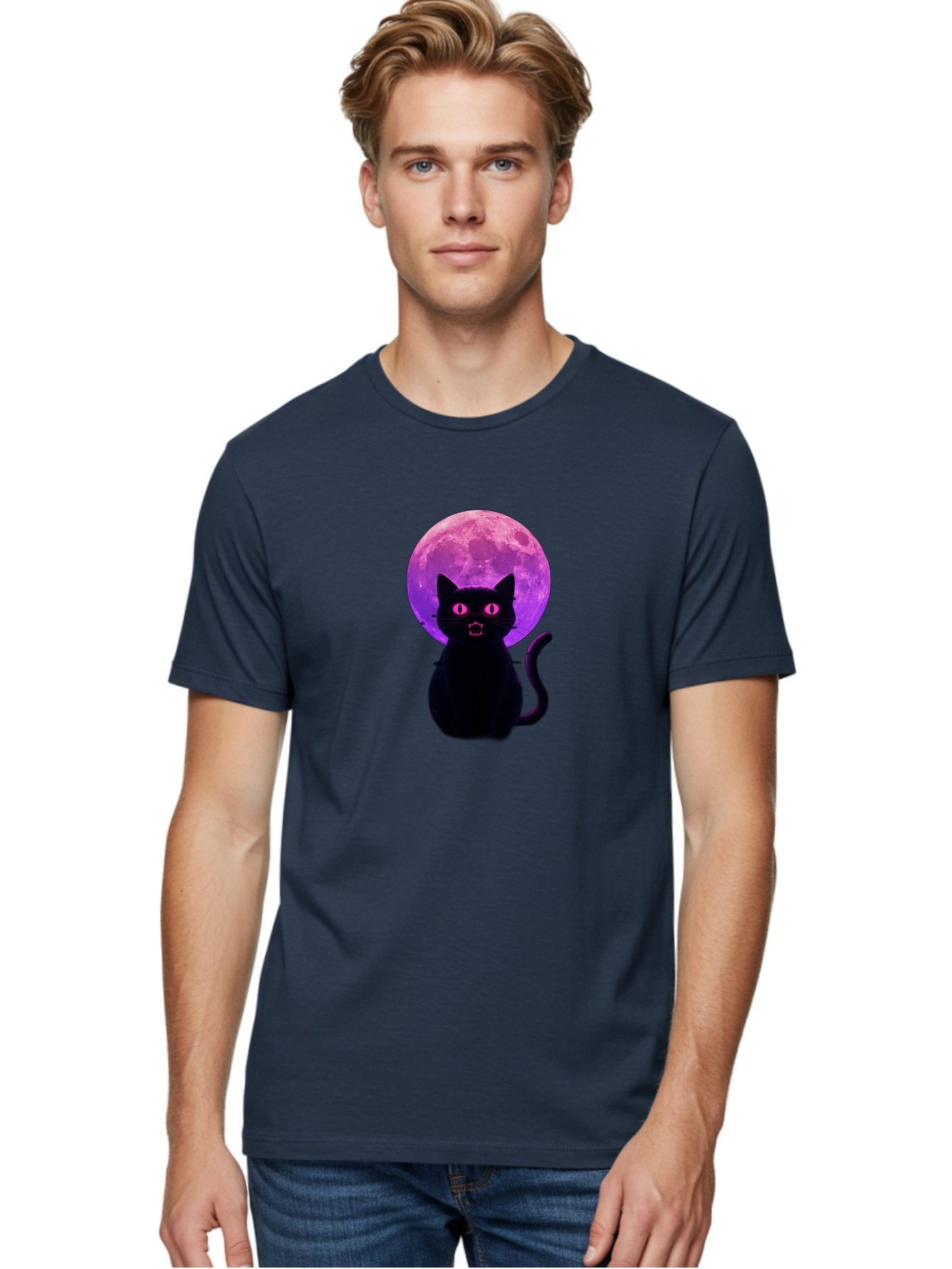 Cat-Under-Purple-Moon Men'S Graphic Tee, 100% Cotton, Comfortable Casual Summer Wear, Machine Washable, Vintage Camera, Old Camera, Antique Camera, Black Camera, Classic Photography, Photography Equipment, Nostalgic Device, Film Camera, Bai647 16