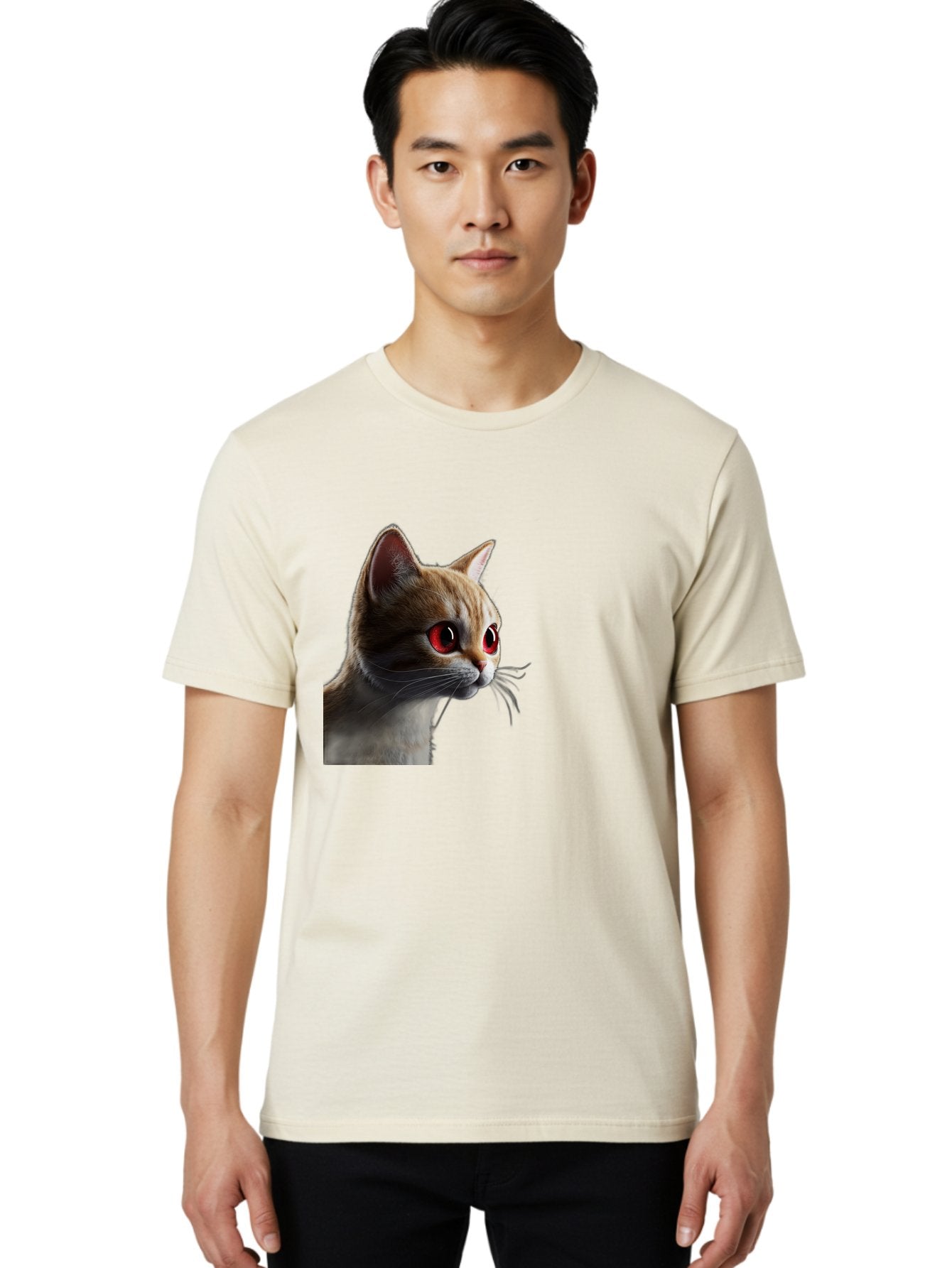 Cat-With-Red-Eyes Men'S Graphic Tee, 100% Cotton, Comfortable Casual Summer Wear, Machine Washable, Vintage Camera, Old Camera, Antique Camera, Black Camera, Classic Photography, Photography Equipment, Nostalgic Device, Film Camera, Camera Art Bai649 18