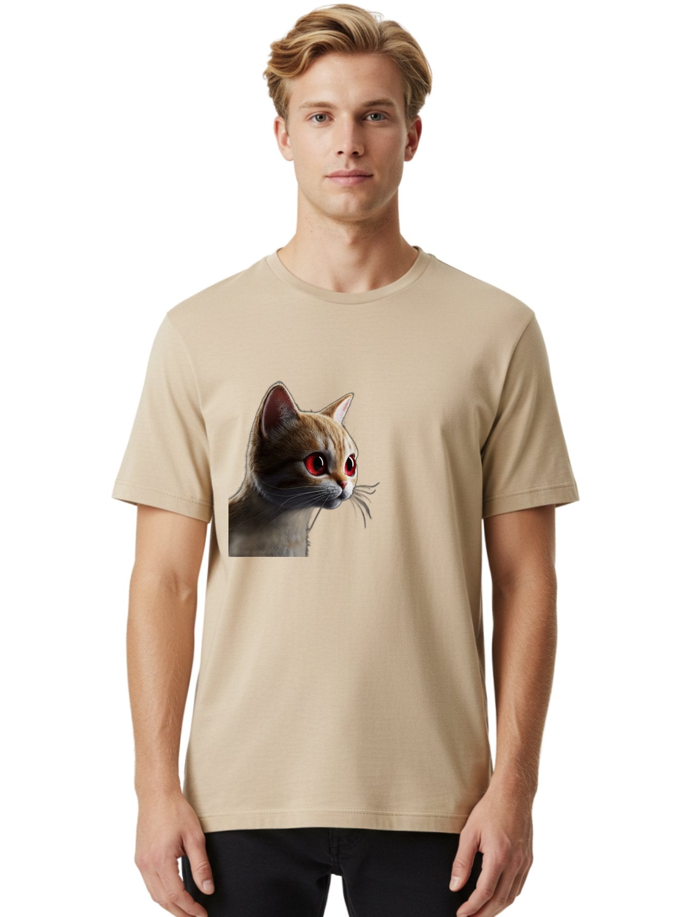 Cat-With-Red-Eyes Men'S Graphic Tee, 100% Cotton, Comfortable Casual Summer Wear, Machine Washable, Vintage Camera, Old Camera, Antique Camera, Black Camera, Classic Photography, Photography Equipment, Nostalgic Device, Film Camera, Camera Art Bai649 17