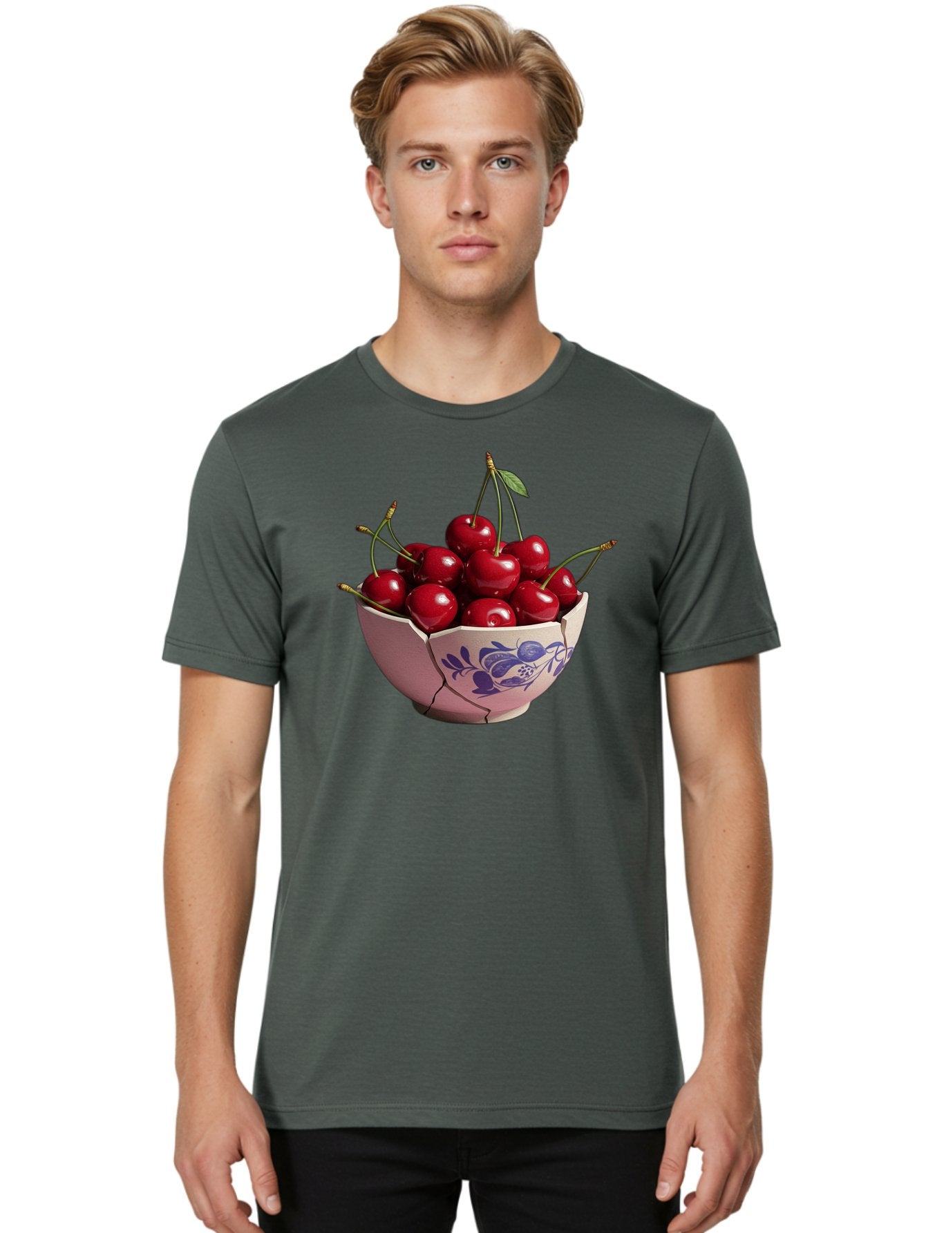 Ceramic-Bowl-With-Cherries-1 Men'S Graphic Tee, 100% Cotton, Comfortable Casual Summer Wear, Machine Washable, Vintage Camera, Old Camera, Antique Camera, Black Camera, Classic Photography, Photography Equipment, Nostalgic Device, Film Camera, Bai652 20