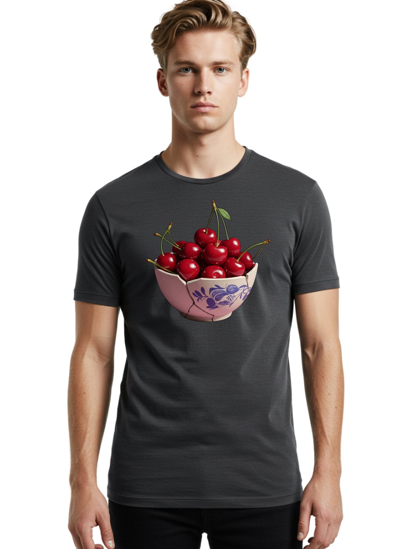 Ceramic-Bowl-With-Cherries-1 Men'S Graphic Tee, 100% Cotton, Comfortable Casual Summer Wear, Machine Washable, Vintage Camera, Old Camera, Antique Camera, Black Camera, Classic Photography, Photography Equipment, Nostalgic Device, Film Camera, Bai652 23