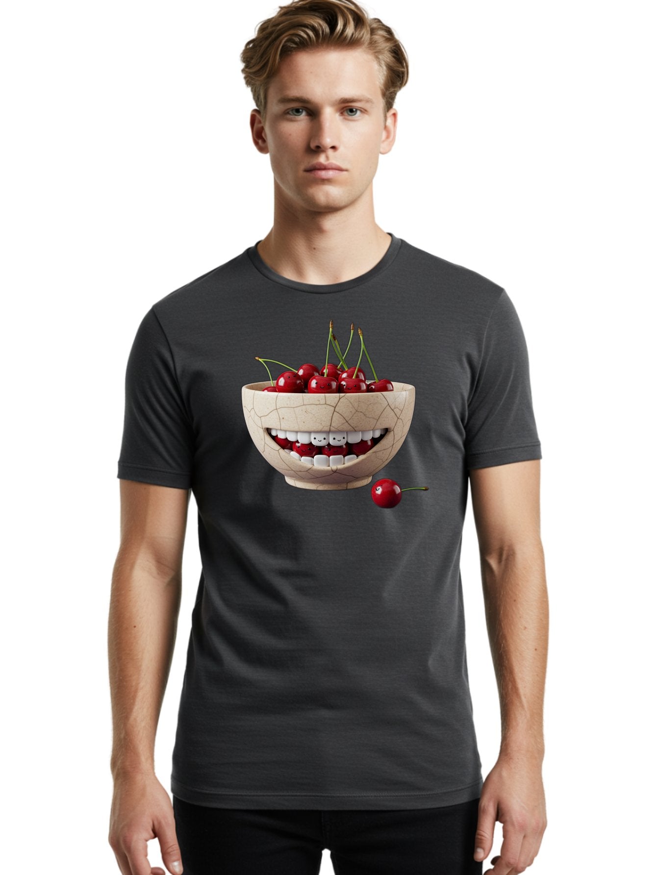 Ceramic-Bowl-With-Cherries Men'S Graphic Tee, 100% Cotton, Comfortable Casual Summer Wear, Machine Washable, Vintage Camera, Old Camera, Antique Camera, Black Camera, Classic Photography, Photography Equipment, Nostalgic Device, Film Camera, Bai653 23