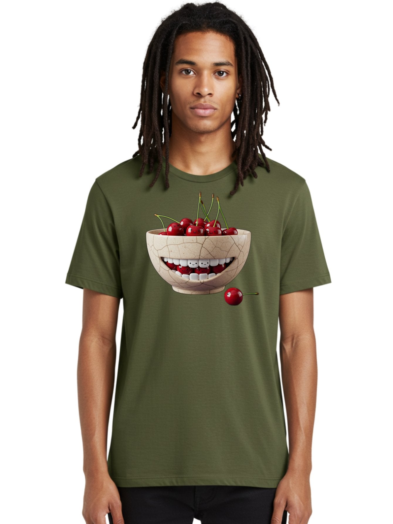 Ceramic-Bowl-With-Cherries Men'S Graphic Tee, 100% Cotton, Comfortable Casual Summer Wear, Machine Washable, Vintage Camera, Old Camera, Antique Camera, Black Camera, Classic Photography, Photography Equipment, Nostalgic Device, Film Camera, Bai653 25