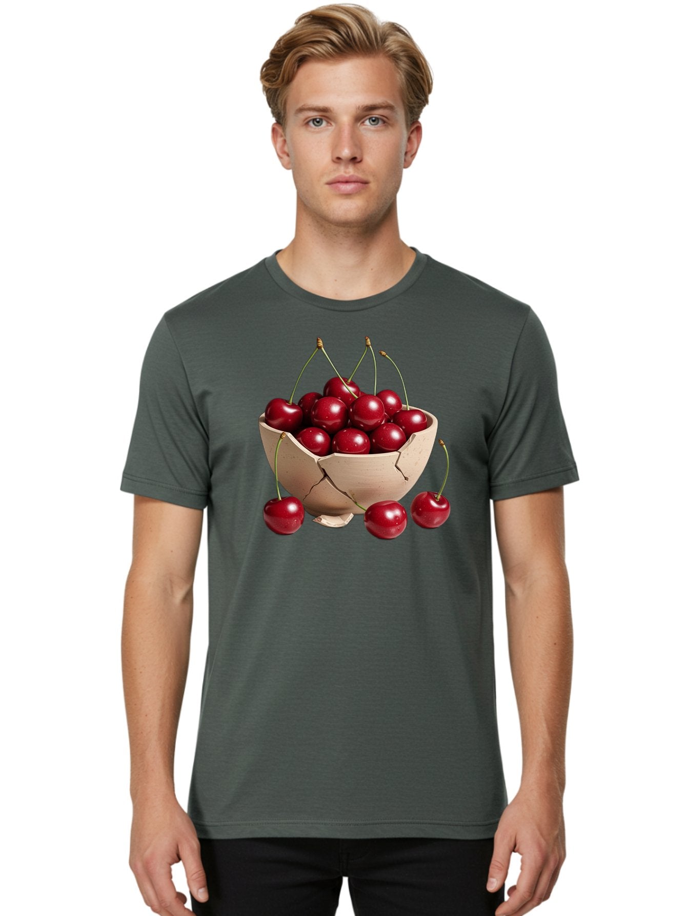 Cherries-4 Men'S Graphic Tee, 100% Cotton, Comfortable Casual Summer Wear, Machine Washable, Vintage Camera, Old Camera, Antique Camera, Black Camera, Classic Photography, Photography Equipment, Nostalgic Device, Film Camera, Camera Art Bai657 21