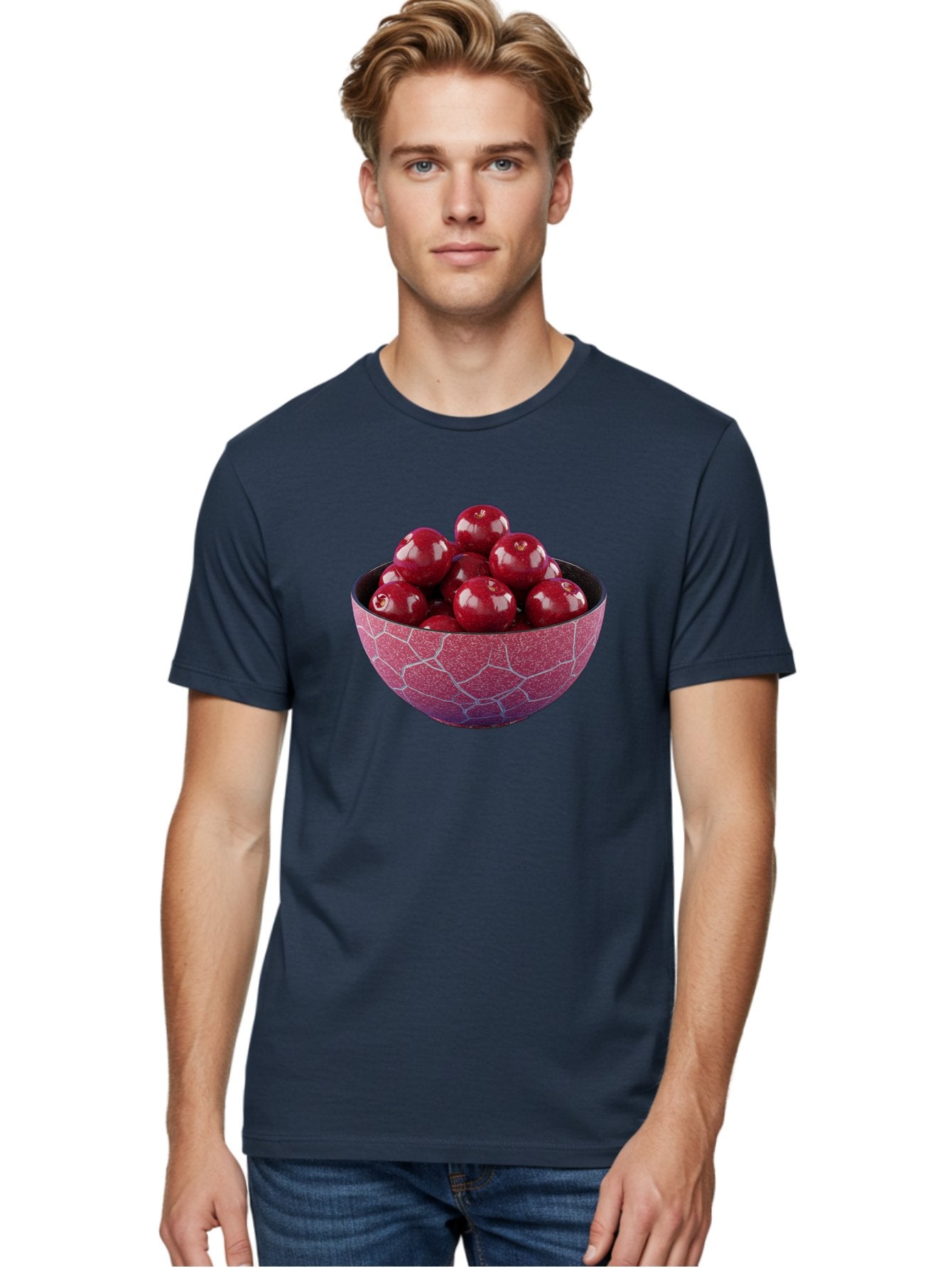 Cherries-In-A-Bowl-1 Men'S Graphic Tee, 100% Cotton, Comfortable Casual Summer Wear, Machine Washable, Vintage Camera, Old Camera, Antique Camera, Black Camera, Classic Photography, Photography Equipment, Nostalgic Device, Film Camera, Bai663 25