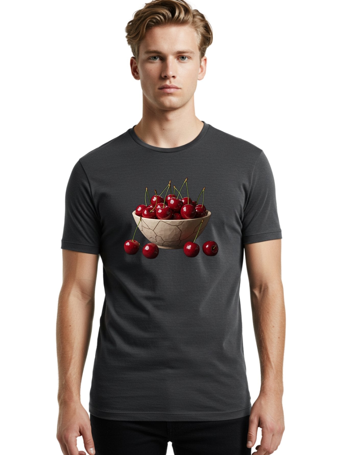 Cherries-In-A-Bowl-2 Men'S Graphic Tee, 100% Cotton, Comfortable Casual Summer Wear, Machine Washable, Vintage Camera, Old Camera, Antique Camera, Black Camera, Classic Photography, Photography Equipment, Nostalgic Device, Film Camera, Bai664 30
