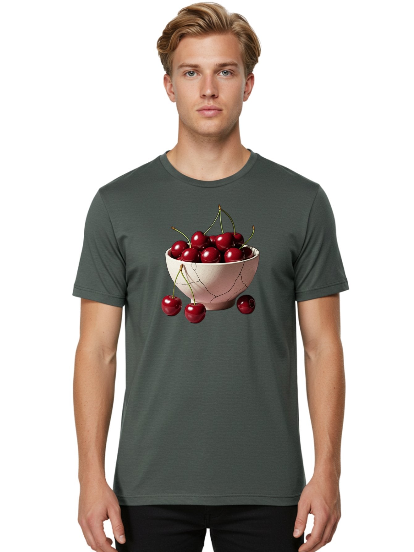 Cherries-In-A-Broken-White-Bowl Men'S Graphic Tee, 100% Cotton, Comfortable Casual Summer Wear, Machine Washable, Vintage Camera, Old Camera, Antique Camera, Black Camera, Classic Photography, Photography Equipment, Nostalgic Device, Bai668 16