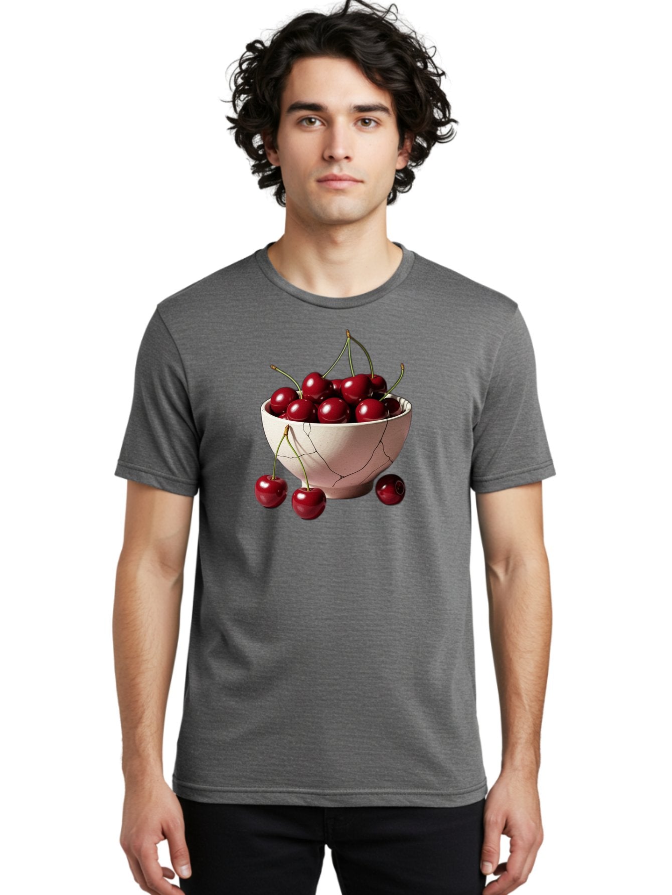 Cherries-In-A-Broken-White-Bowl Men'S Graphic Tee, 100% Cotton, Comfortable Casual Summer Wear, Machine Washable, Vintage Camera, Old Camera, Antique Camera, Black Camera, Classic Photography, Photography Equipment, Nostalgic Device, Bai668 25