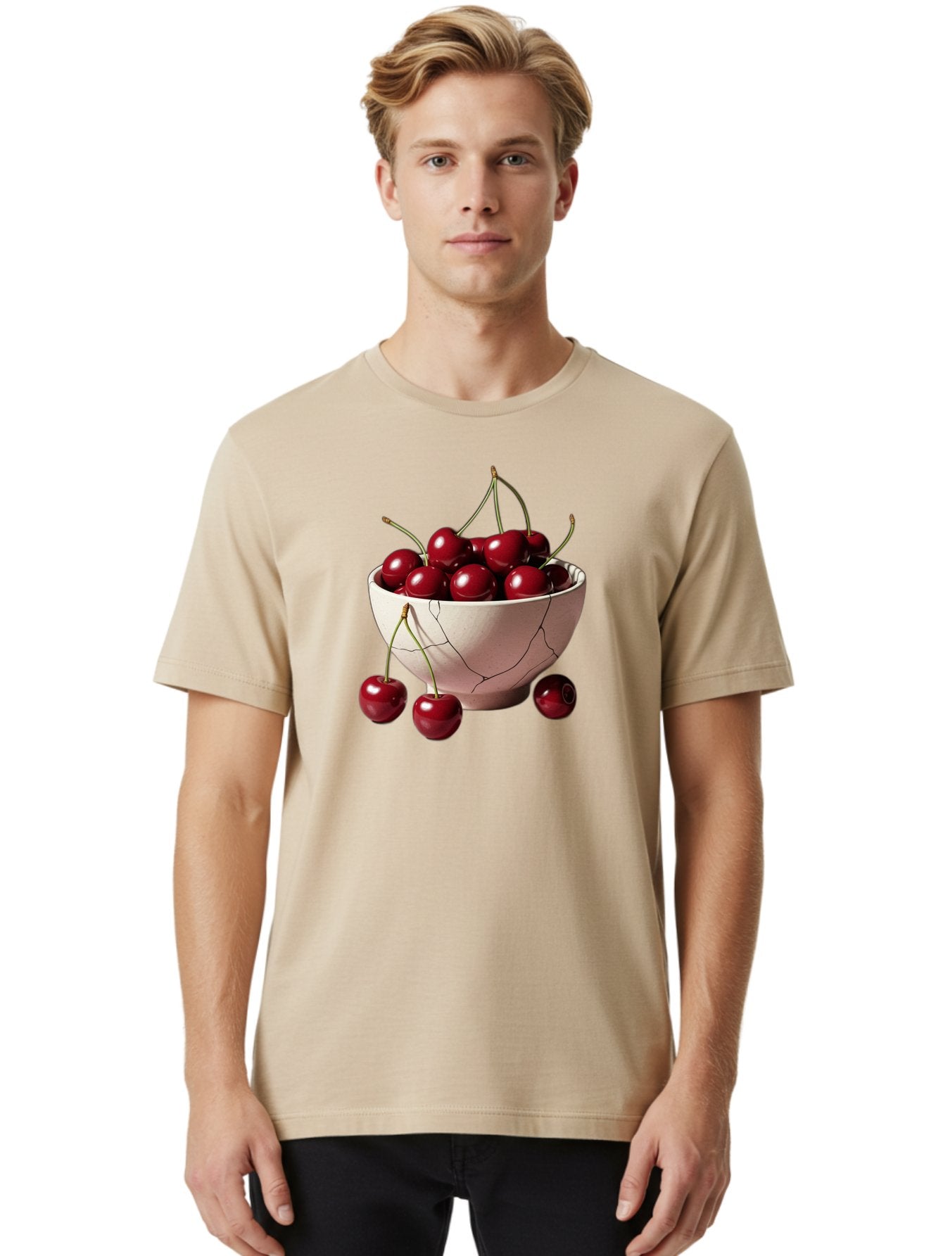 Cherries-In-A-Broken-White-Bowl Men'S Graphic Tee, 100% Cotton, Comfortable Casual Summer Wear, Machine Washable, Vintage Camera, Old Camera, Antique Camera, Black Camera, Classic Photography, Photography Equipment, Nostalgic Device, Bai668 30