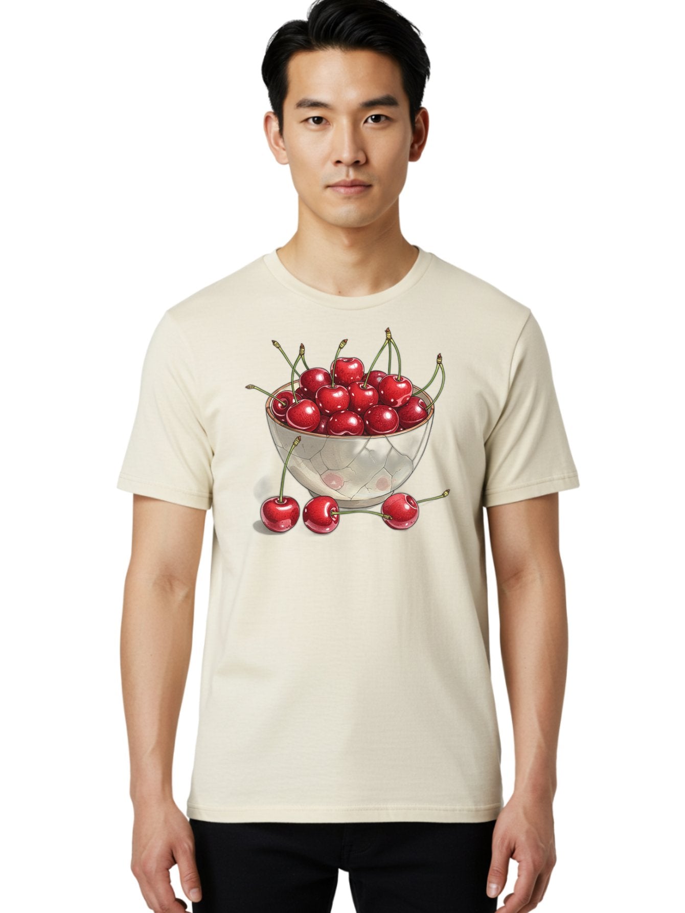Cherries-In-Bowl-11 Men'S Graphic Tee, 100% Cotton, Comfortable Casual Summer Wear, Machine Washable, Vintage Camera, Old Camera, Antique Camera, Black Camera, Classic Photography, Photography Equipment, Nostalgic Device, Film Camera, Bai675 27