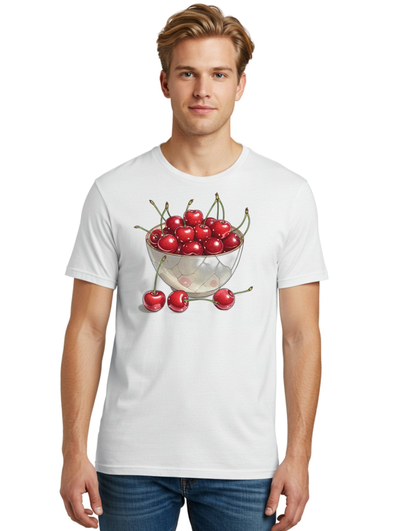 Cherries-In-Bowl-11 Men'S Graphic Tee, 100% Cotton, Comfortable Casual Summer Wear, Machine Washable, Vintage Camera, Old Camera, Antique Camera, Black Camera, Classic Photography, Photography Equipment, Nostalgic Device, Film Camera, Bai675 16