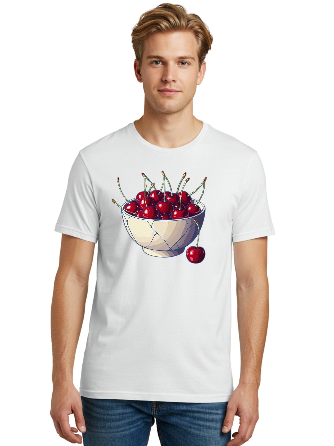 Cherries-In-Bowl-12 Men'S Graphic Tee, 100% Cotton, Comfortable Casual Summer Wear, Machine Washable, Vintage Camera, Old Camera, Antique Camera, Black Camera, Classic Photography, Photography Equipment, Nostalgic Device, Film Camera, Bai676 30