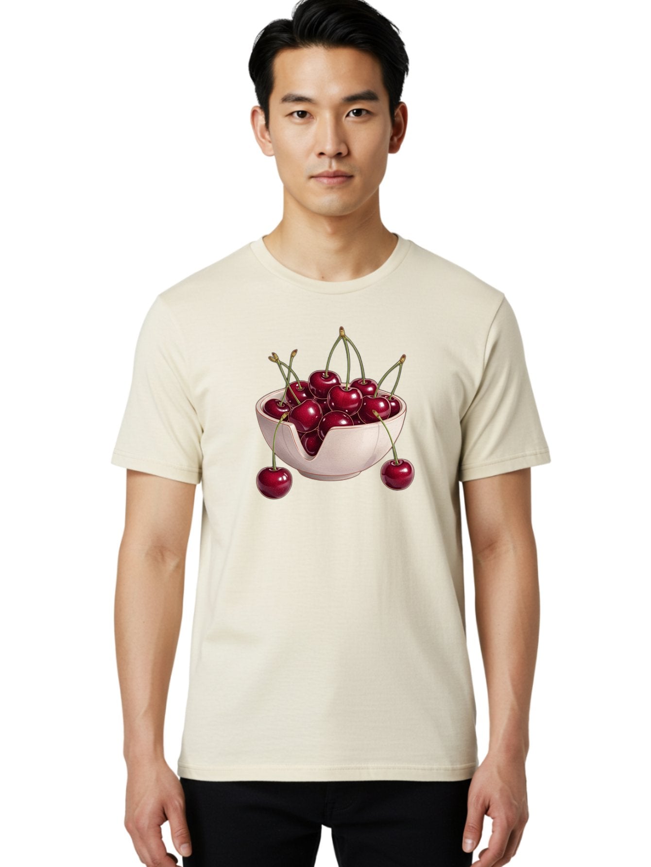 Cherries-In-Bowl-17 Men'S Graphic Tee, 100% Cotton, Comfortable Casual Summer Wear, Machine Washable, Vintage Camera, Old Camera, Antique Camera, Black Camera, Classic Photography, Photography Equipment, Nostalgic Device, Film Camera, Bai681 16