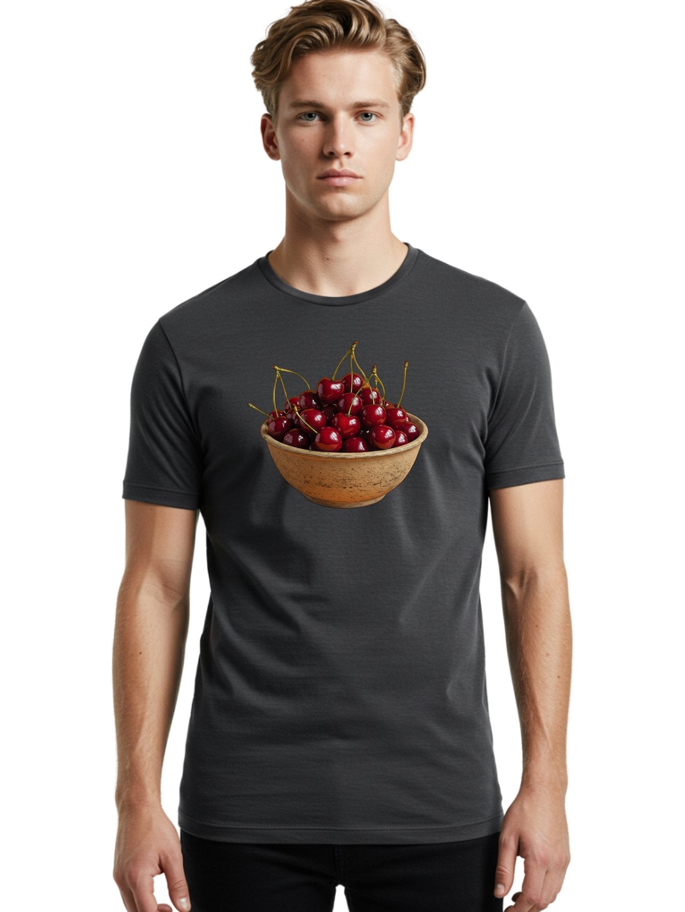 Cherries-In-Bowl-20 Men'S Graphic Tee, 100% Cotton, Comfortable Casual Summer Wear, Machine Washable, Vintage Camera, Old Camera, Antique Camera, Black Camera, Classic Photography, Photography Equipment, Nostalgic Device, Film Camera, Bai685 26