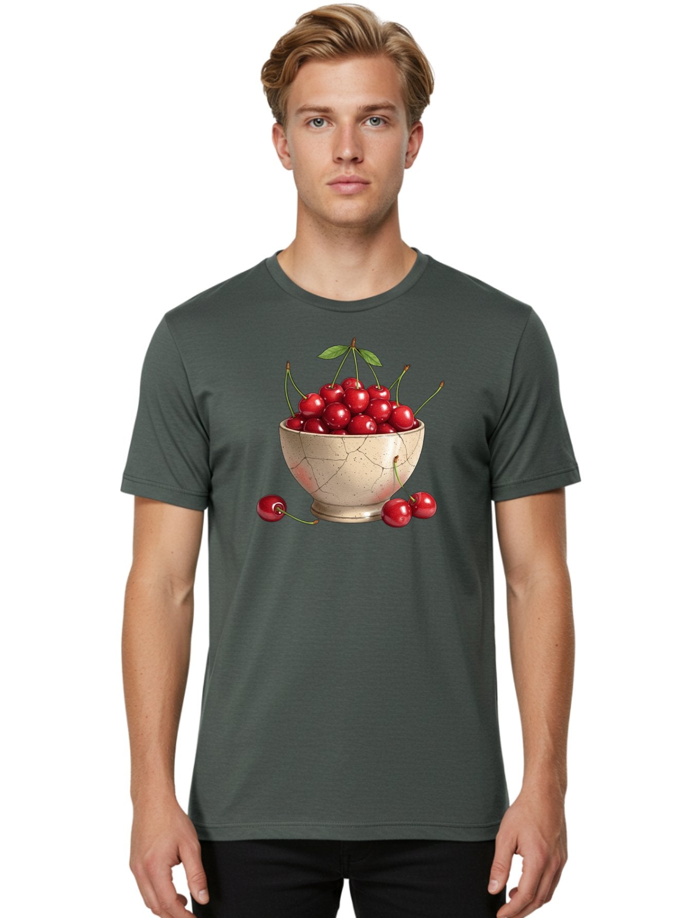 Cherries-In-Bowl-21 Men'S Graphic Tee, 100% Cotton, Comfortable Casual Summer Wear, Machine Washable, Vintage Camera, Old Camera, Antique Camera, Black Camera, Classic Photography, Photography Equipment, Nostalgic Device, Film Camera, Bai686 18