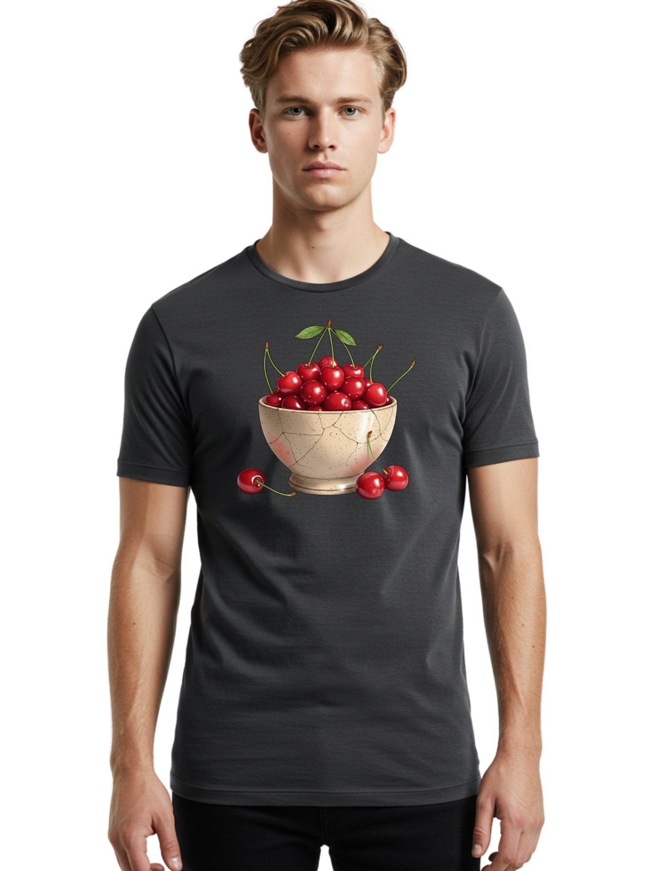 Cherries-In-Bowl-21 Men'S Graphic Tee, 100% Cotton, Comfortable Casual Summer Wear, Machine Washable, Vintage Camera, Old Camera, Antique Camera, Black Camera, Classic Photography, Photography Equipment, Nostalgic Device, Film Camera, Bai686 24