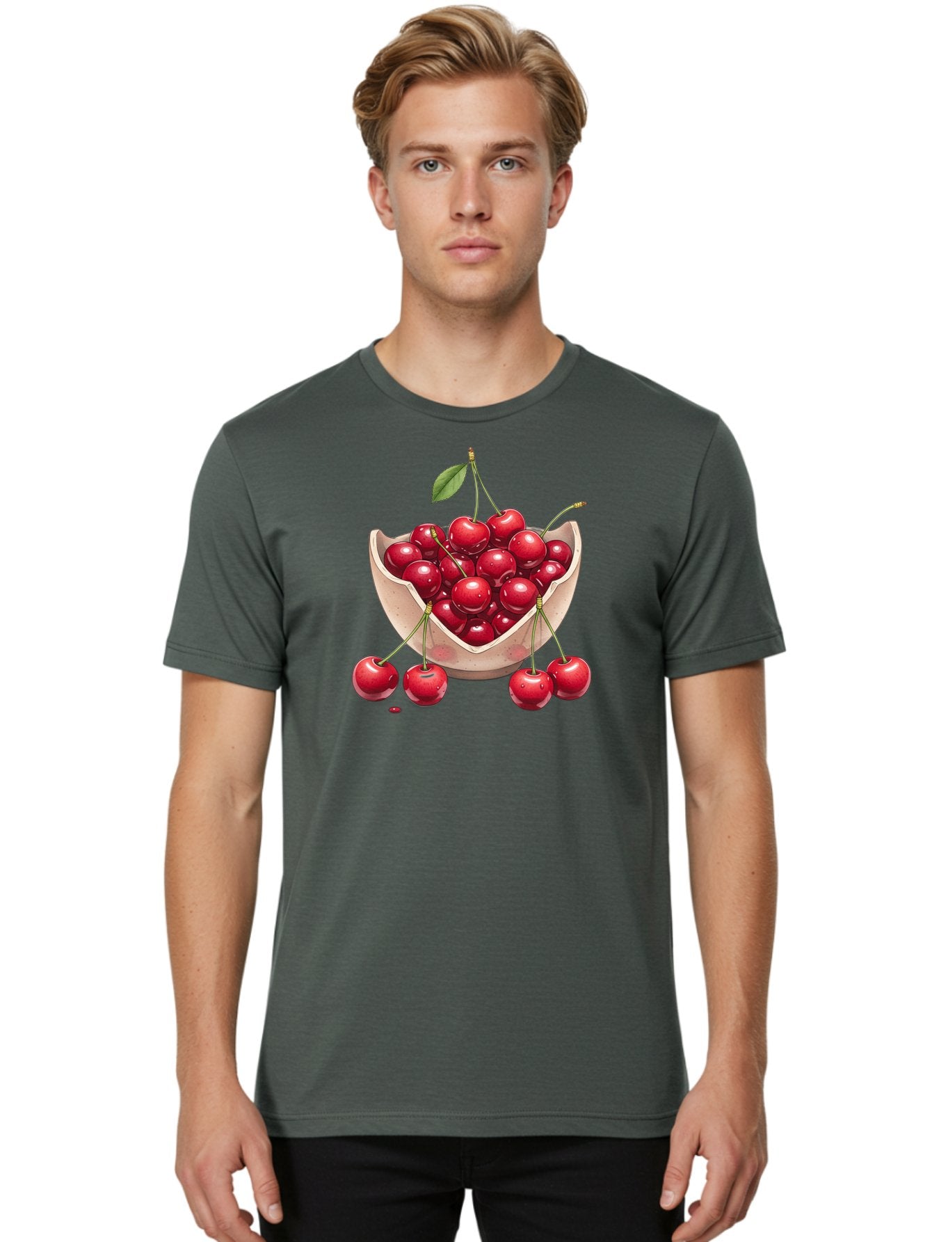 Cherries-In-Bowl-23 Men'S Graphic Tee, 100% Cotton, Comfortable Casual Summer Wear, Machine Washable, Vintage Camera, Old Camera, Antique Camera, Black Camera, Classic Photography, Photography Equipment, Nostalgic Device, Film Camera, Bai688 17