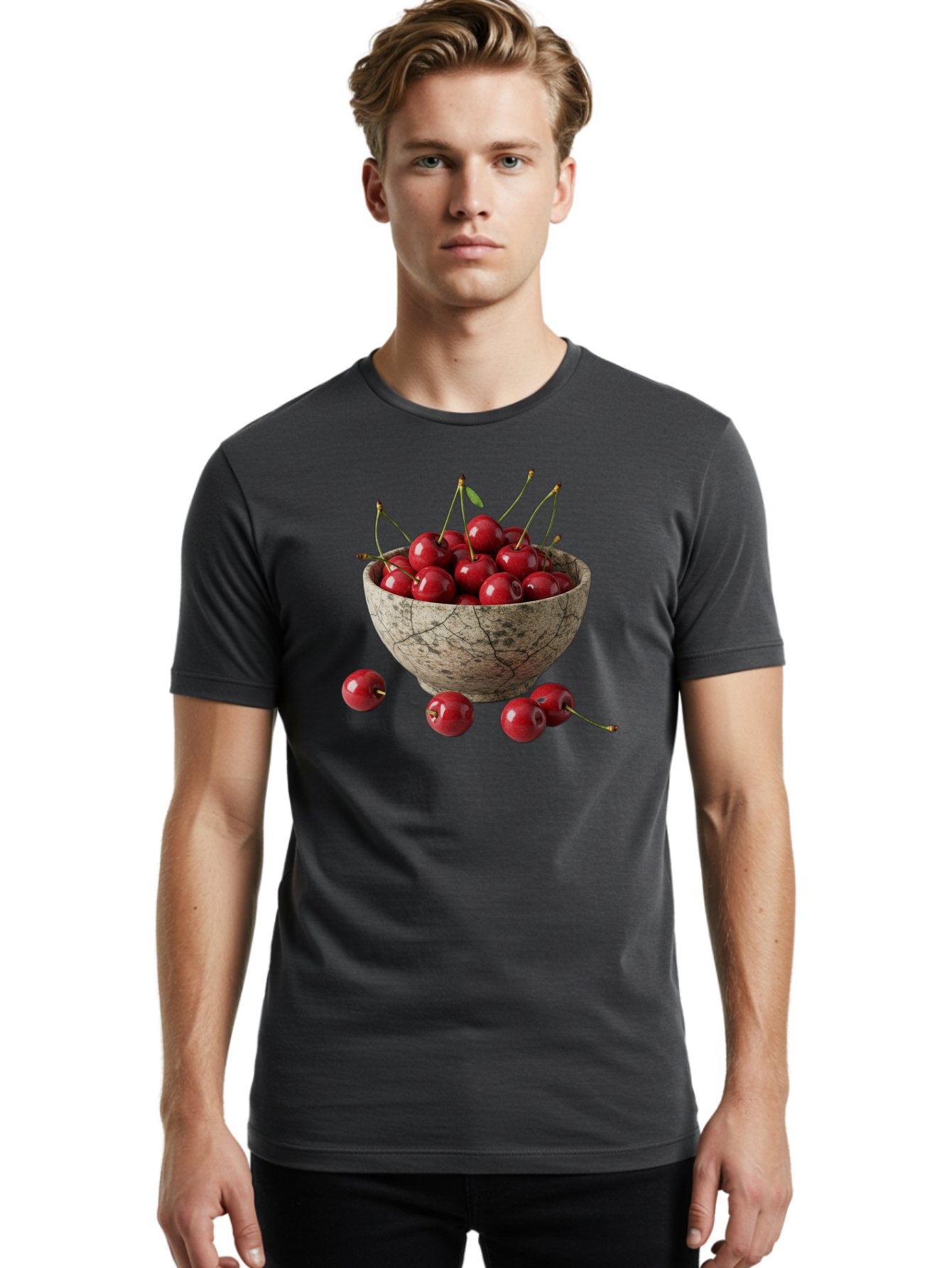 Cherries-In-Bowl-24 Men'S Graphic Tee, 100% Cotton, Comfortable Casual Summer Wear, Machine Washable, Vintage Camera, Old Camera, Antique Camera, Black Camera, Classic Photography, Photography Equipment, Nostalgic Device, Film Camera, Bai689 26