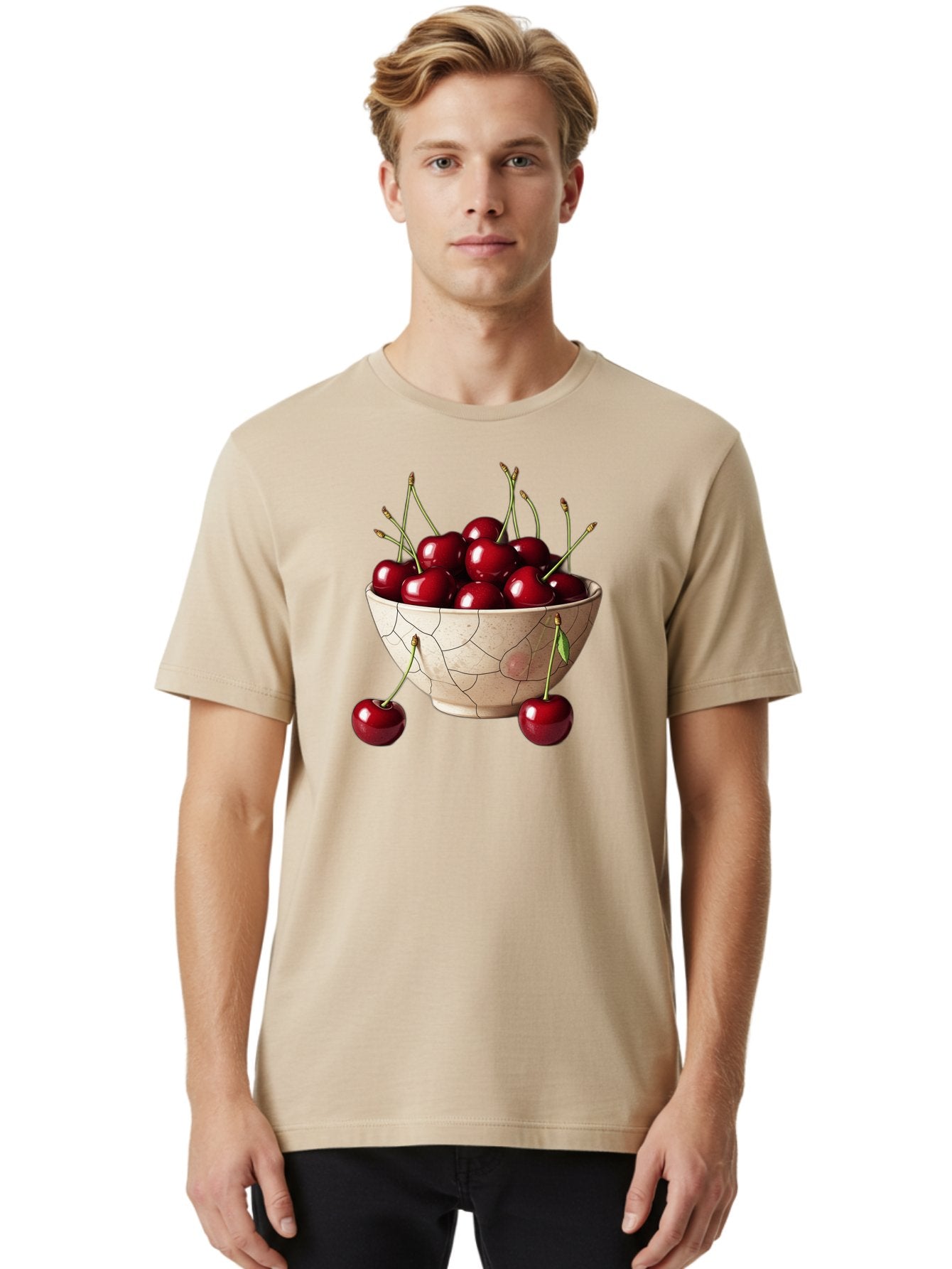 Cherries-In-Bowl-25 Men'S Graphic Tee, 100% Cotton, Comfortable Casual Summer Wear, Machine Washable, Vintage Camera, Old Camera, Antique Camera, Black Camera, Classic Photography, Photography Equipment, Nostalgic Device, Film Camera, Bai690 22