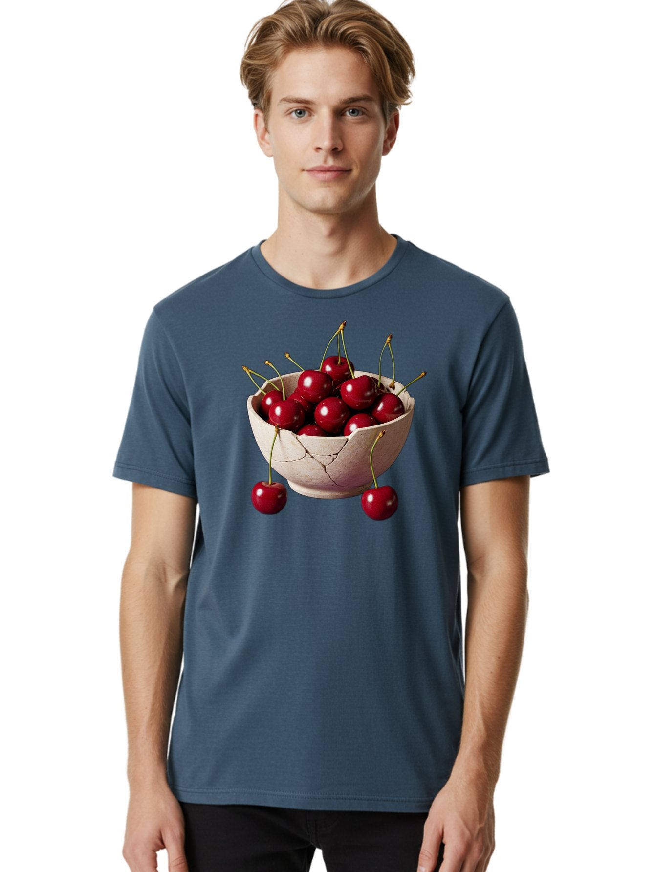 Cherries-In-Bowl-26 Men'S Graphic Tee, 100% Cotton, Comfortable Casual Summer Wear, Machine Washable, Vintage Camera, Old Camera, Antique Camera, Black Camera, Classic Photography, Photography Equipment, Nostalgic Device, Film Camera, Bai691 26