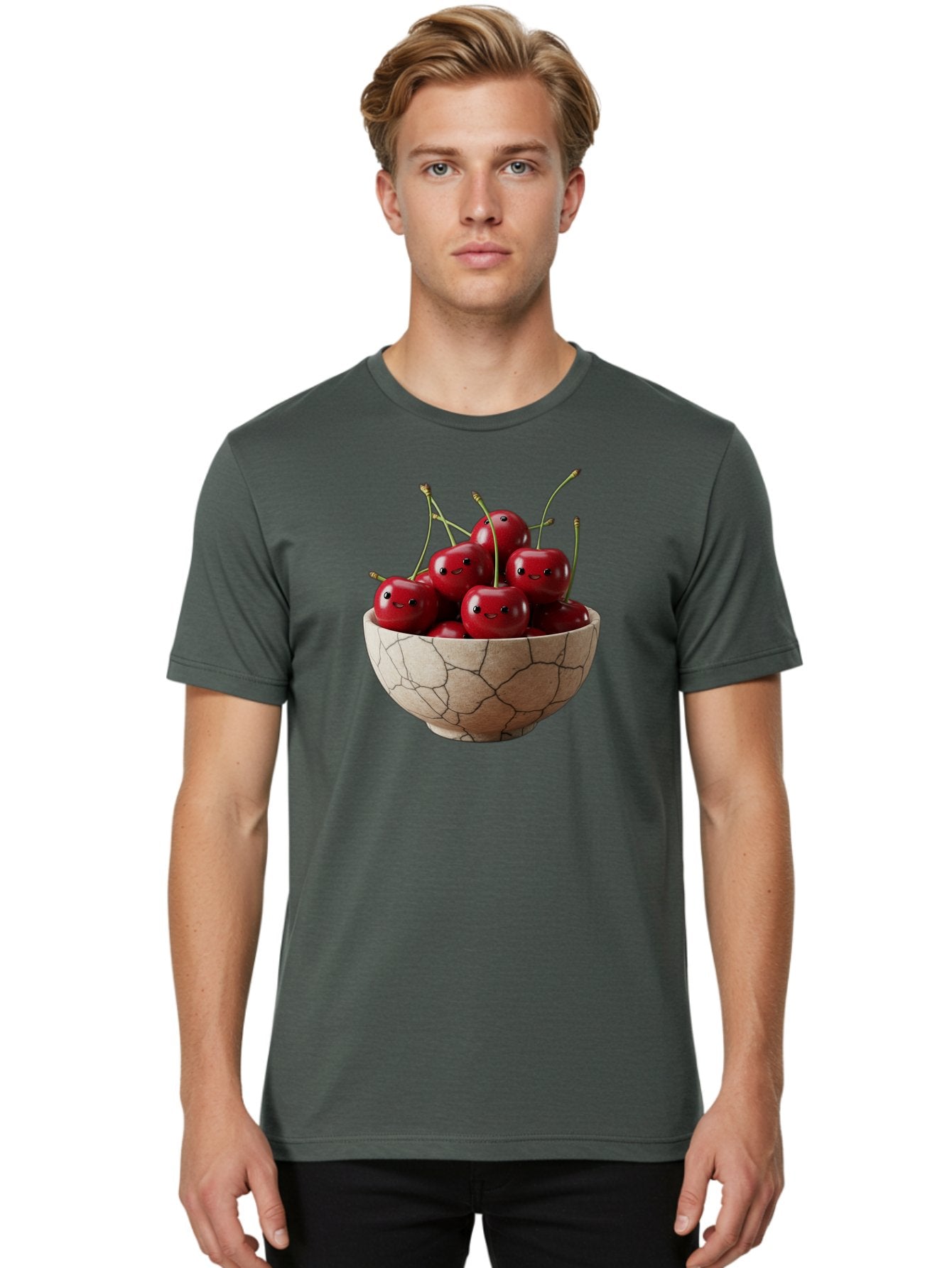 Cherries-In-Bowl-5 Men'S Graphic Tee, 100% Cotton, Comfortable Casual Summer Wear, Machine Washable, Vintage Camera, Old Camera, Antique Camera, Black Camera, Classic Photography, Photography Equipment, Nostalgic Device, Film Camera, Bai695 16