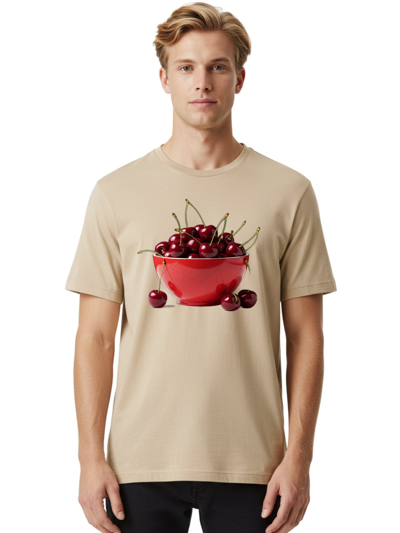 Cherries-In-Bowl-6 Men'S Graphic Tee, 100% Cotton, Comfortable Casual Summer Wear, Machine Washable, Vintage Camera, Old Camera, Antique Camera, Black Camera, Classic Photography, Photography Equipment, Nostalgic Device, Film Camera, Bai696 21