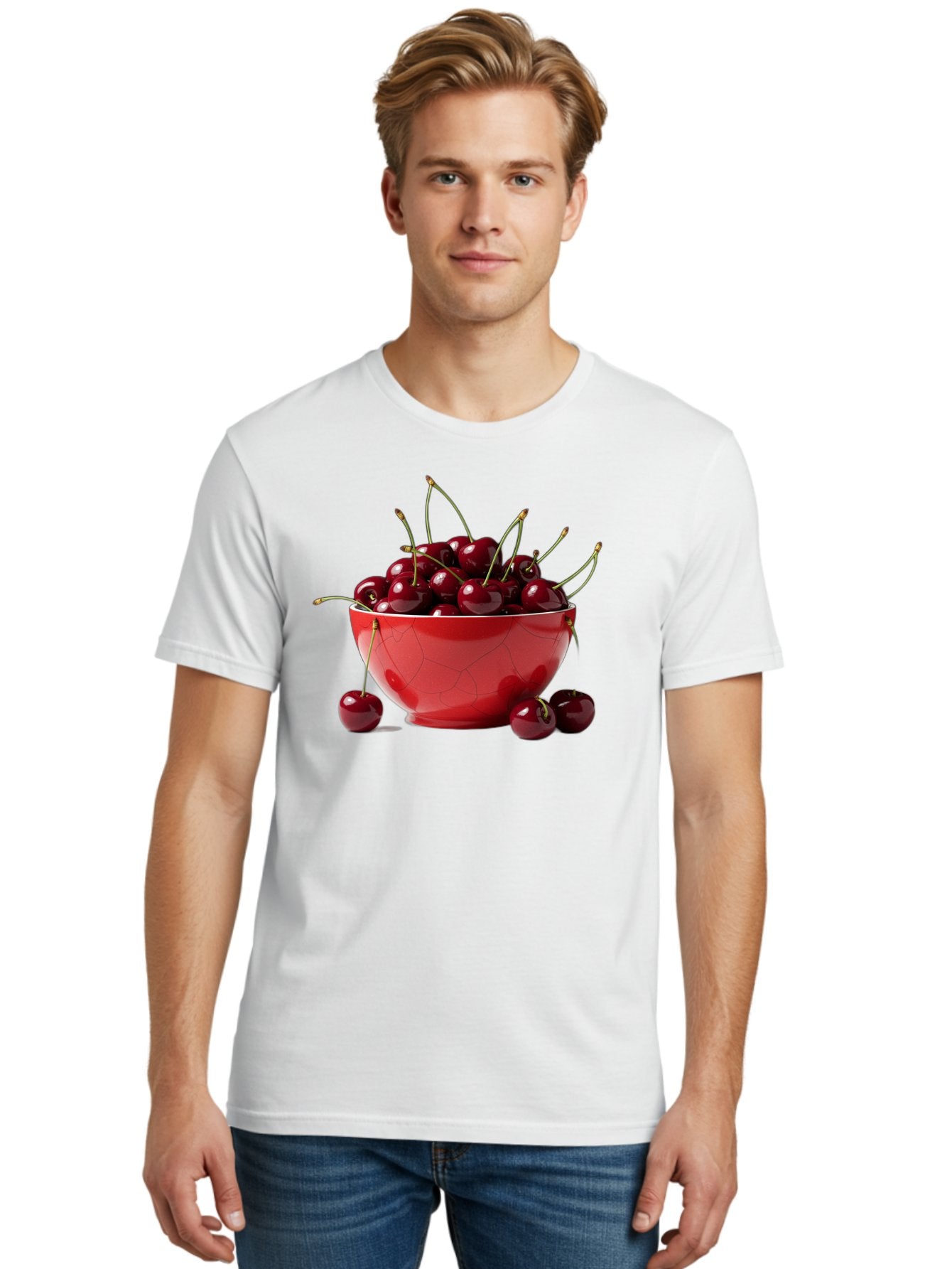 Cherries-In-Bowl-6 Men'S Graphic Tee, 100% Cotton, Comfortable Casual Summer Wear, Machine Washable, Vintage Camera, Old Camera, Antique Camera, Black Camera, Classic Photography, Photography Equipment, Nostalgic Device, Film Camera, Bai696 30