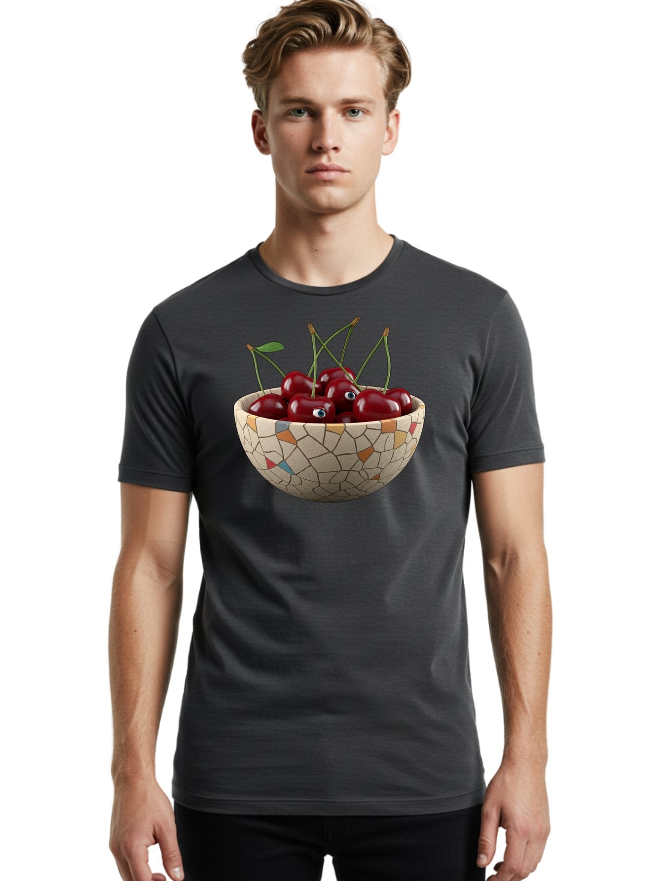Cherries-In-Bowl-7 Men'S Graphic Tee, 100% Cotton, Comfortable Casual Summer Wear, Machine Washable, Vintage Camera, Old Camera, Antique Camera, Black Camera, Classic Photography, Photography Equipment, Nostalgic Device, Film Camera, Bai697 28