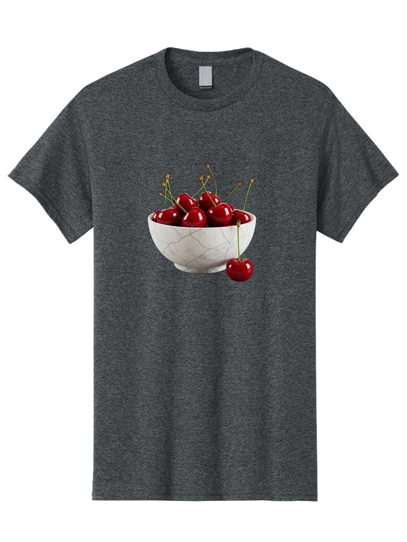 Cherries-In-Cracked-White-Bowl Men'S Graphic Tee, 100% Cotton, Comfortable Casual Summer Wear, Machine Washable, Vintage Camera, Old Camera, Antique Camera, Black Camera, Classic Photography, Photography Equipment, Nostalgic Device, Bai704