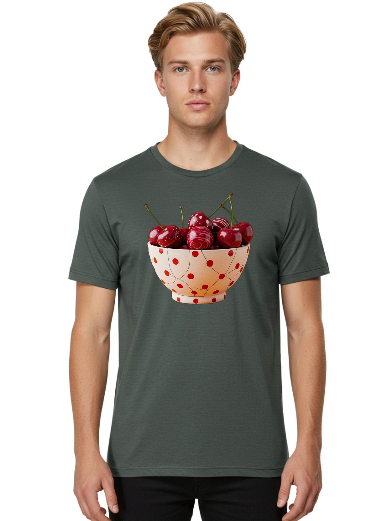 Cherries-In-White-Bowl-With-Red-Polka-Dots Men'S Graphic Tee, 100% Cotton, Comfortable Casual Summer Wear, Machine Washable, Vintage Camera, Old Camera, Antique Camera, Black Camera, Classic Photography, Photography Equipment, Bai711 28