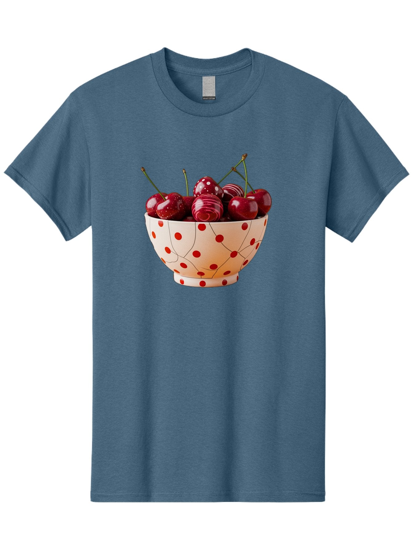 Cherries-In-White-Bowl-With-Red-Polka-Dots Men'S Graphic Tee, 100% Cotton, Comfortable Casual Summer Wear, Machine Washable, Vintage Camera, Old Camera, Antique Camera, Black Camera, Classic Photography, Photography Equipment, Bai711