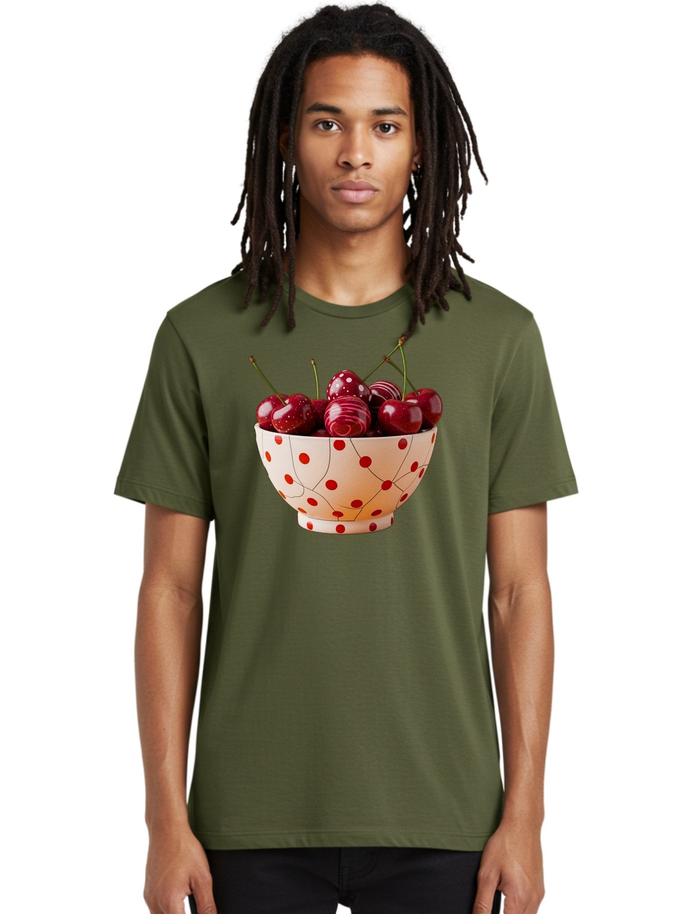 Cherries-In-White-Bowl-With-Red-Polka-Dots Men'S Graphic Tee, 100% Cotton, Comfortable Casual Summer Wear, Machine Washable, Vintage Camera, Old Camera, Antique Camera, Black Camera, Classic Photography, Photography Equipment, Bai711 17