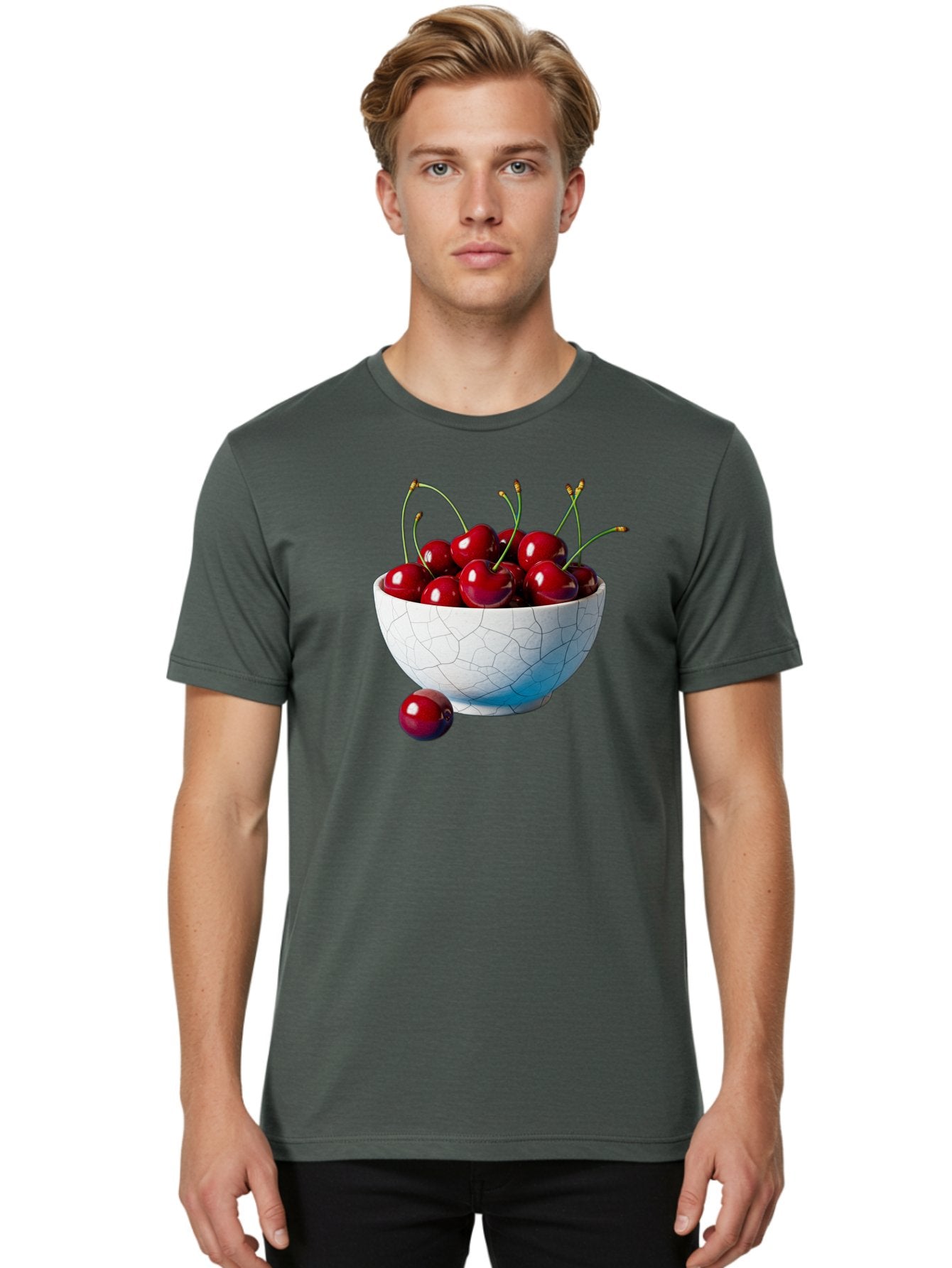 Cherries-In-White-Bowl Men'S Graphic Tee, 100% Cotton, Comfortable Casual Summer Wear, Machine Washable, Vintage Camera, Old Camera, Antique Camera, Black Camera, Classic Photography, Photography Equipment, Nostalgic Device, Film Camera, Bai712 27
