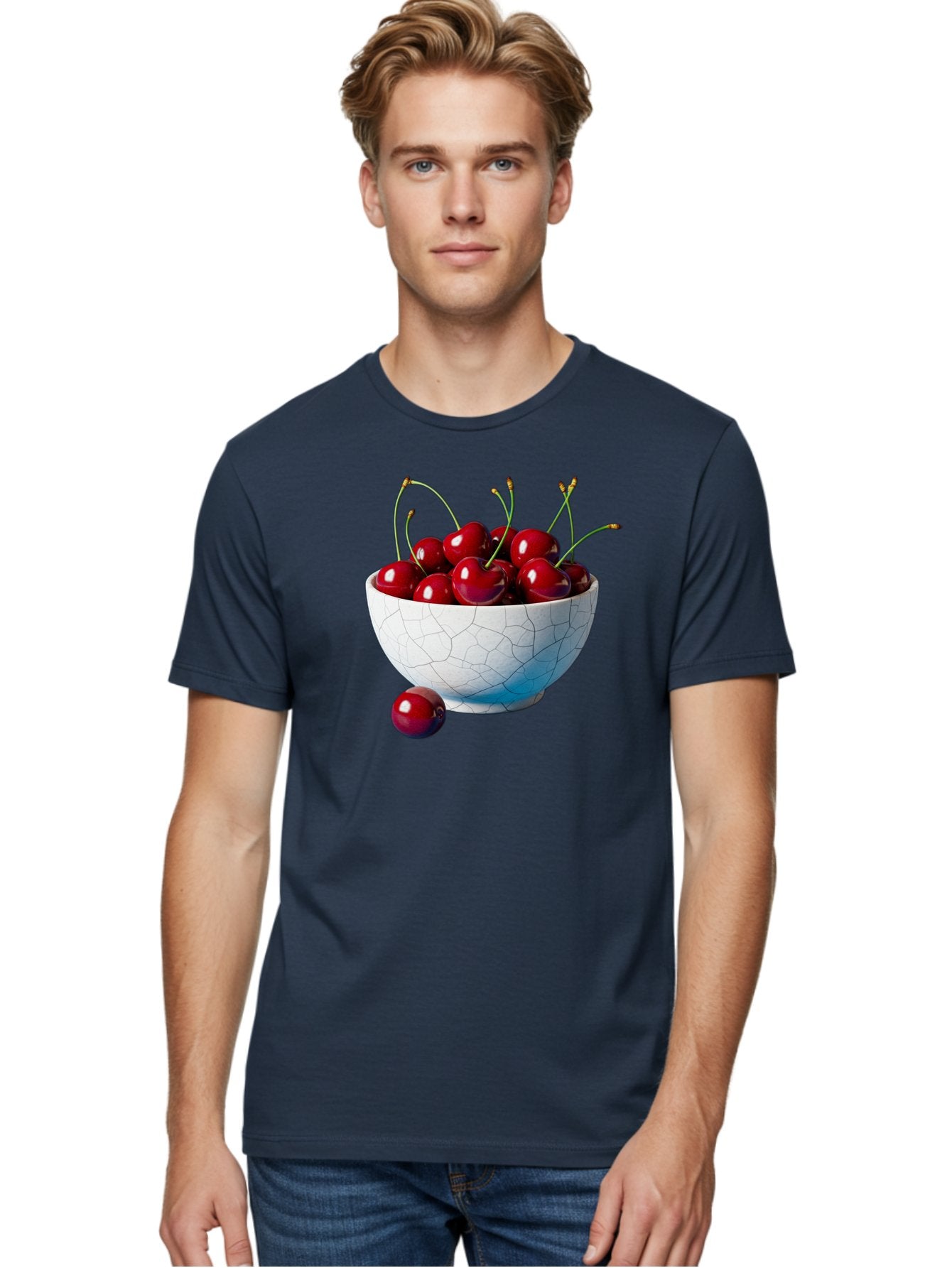 Cherries-In-White-Bowl Men'S Graphic Tee, 100% Cotton, Comfortable Casual Summer Wear, Machine Washable, Vintage Camera, Old Camera, Antique Camera, Black Camera, Classic Photography, Photography Equipment, Nostalgic Device, Film Camera, Bai712 23