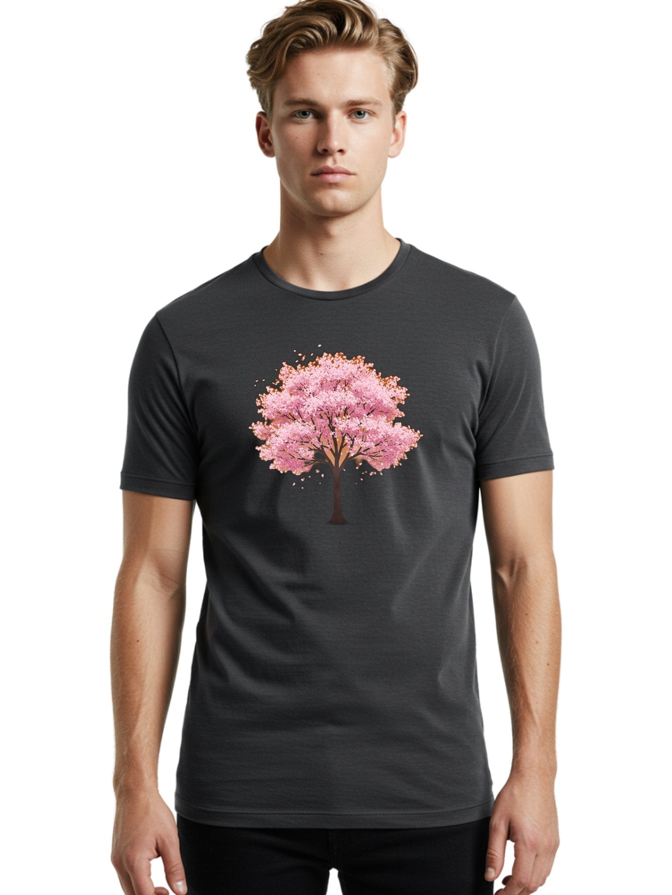 Cherry-Blossom-Tree-2 Men'S Graphic Tee, 100% Cotton, Comfortable Casual Summer Wear, Machine Washable, Vintage Camera, Old Camera, Antique Camera, Black Camera, Classic Photography, Photography Equipment, Nostalgic Device, Film Camera, Bai720 23