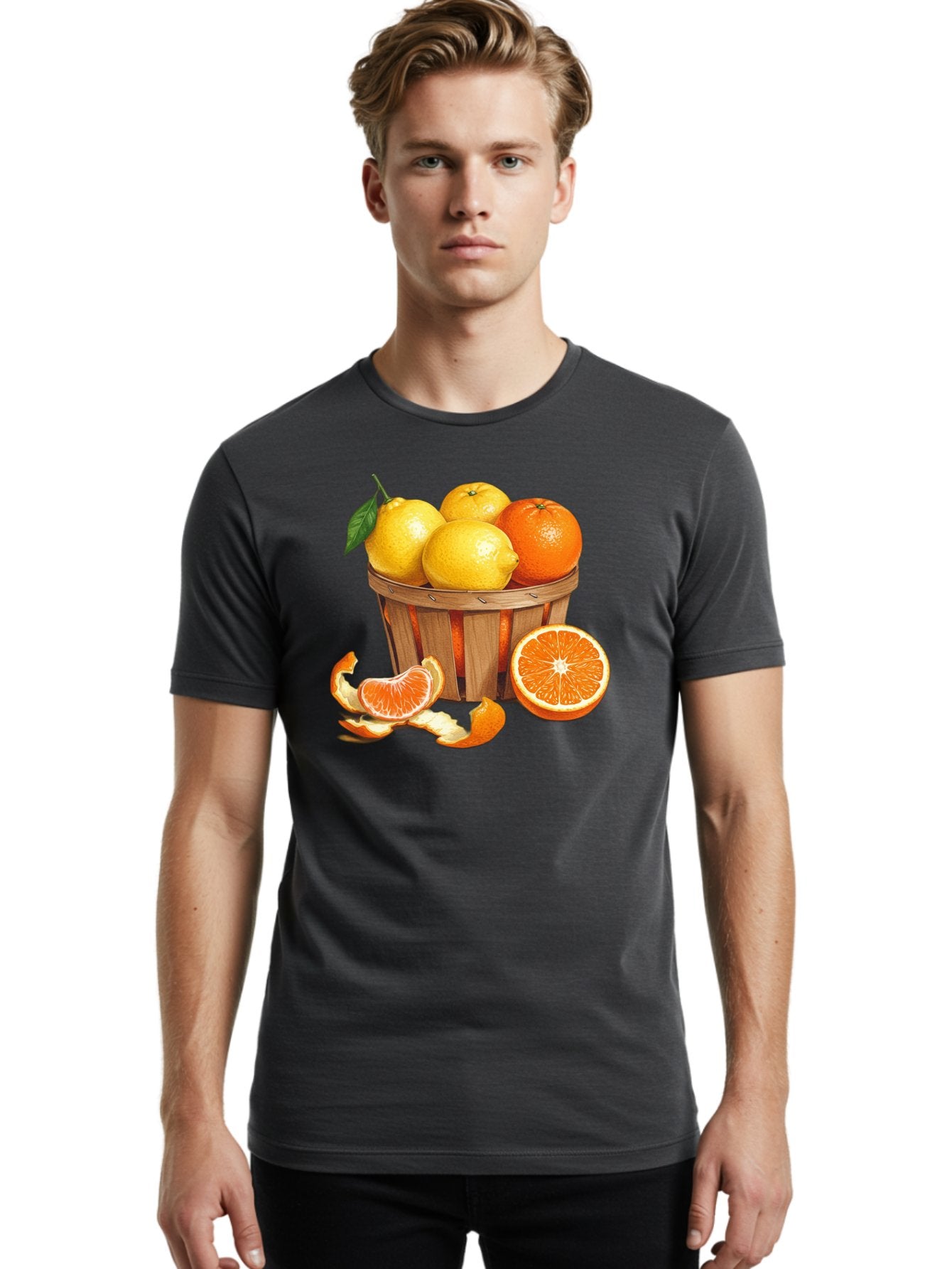 Citrus-Fruits-In-Basket Men'S Graphic Tee, 100% Cotton, Comfortable Casual Summer Wear, Machine Washable, Vintage Camera, Old Camera, Antique Camera, Black Camera, Classic Photography, Photography Equipment, Nostalgic Device, Film Camera, Bai724 30