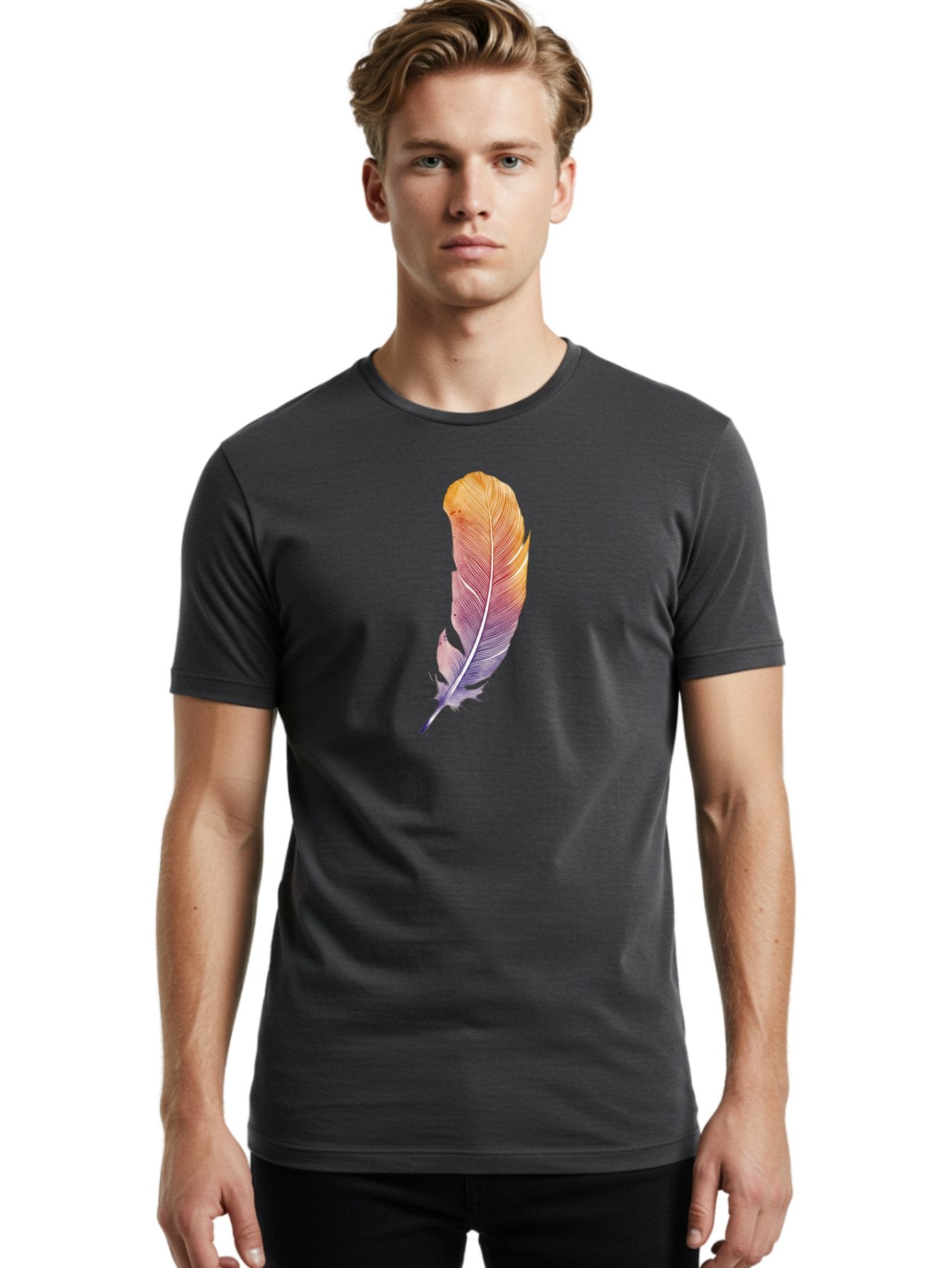 Colorful-Feather-1 Men'S Graphic Tee, 100% Cotton, Comfortable Casual Summer Wear, Machine Washable, Vintage Camera, Old Camera, Antique Camera, Black Camera, Classic Photography, Photography Equipment, Nostalgic Device, Film Camera, Bai727 18