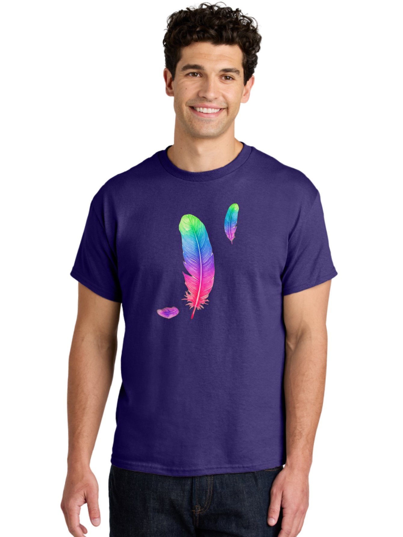 Colorful-Feathers-1 Men'S Graphic Tee, 100% Cotton, Comfortable Casual Summer Wear, Machine Washable, Vintage Camera, Old Camera, Antique Camera, Black Camera, Classic Photography, Photography Equipment, Nostalgic Device, Film Camera, Bai729 16