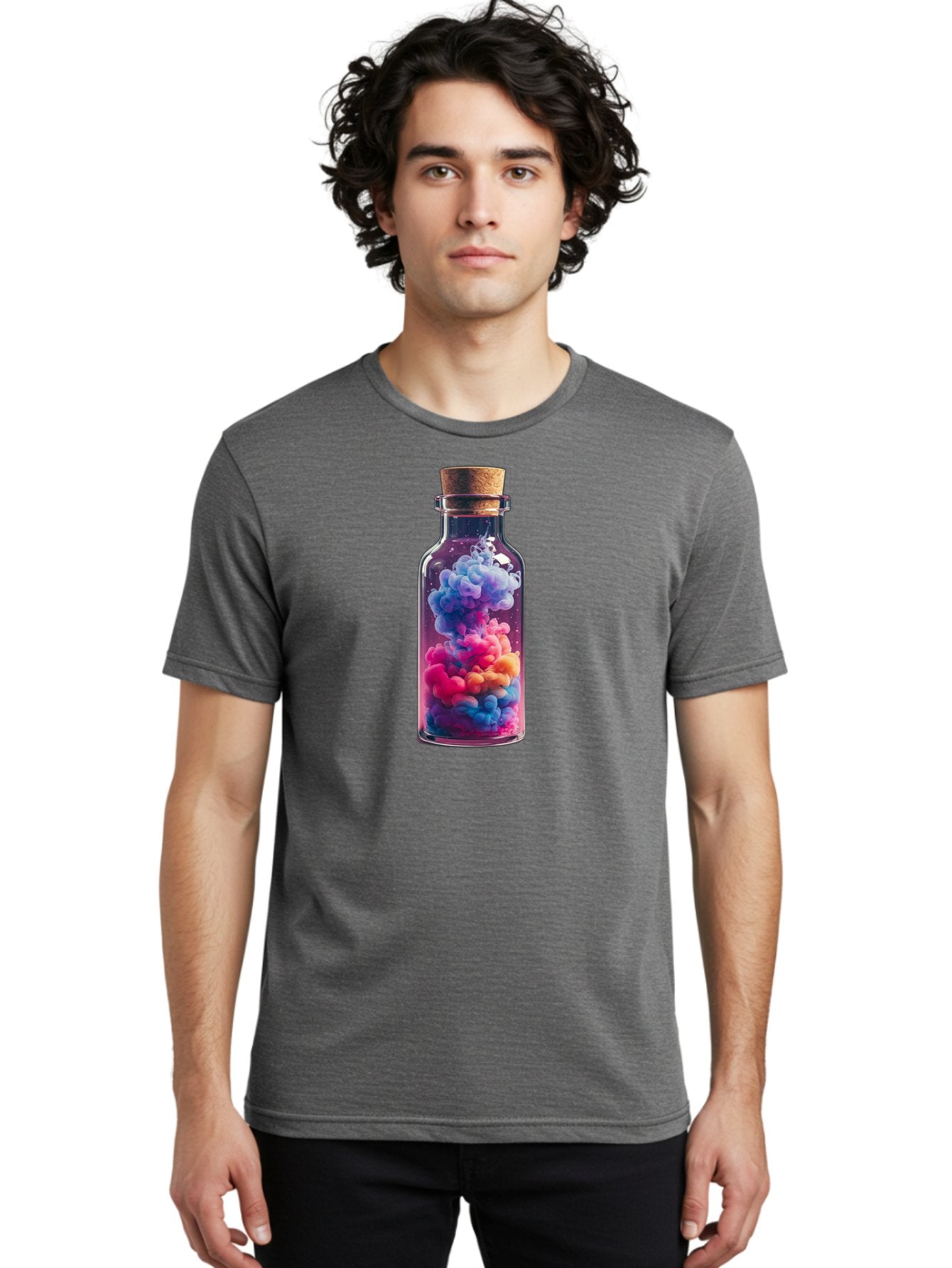 Colorful-Smoke-In-Bottle Men'S Graphic Tee, 100% Cotton, Comfortable Casual Summer Wear, Machine Washable, Vintage Camera, Old Camera, Antique Camera, Black Camera, Classic Photography, Photography Equipment, Nostalgic Device, Film Camera, Bai731 17